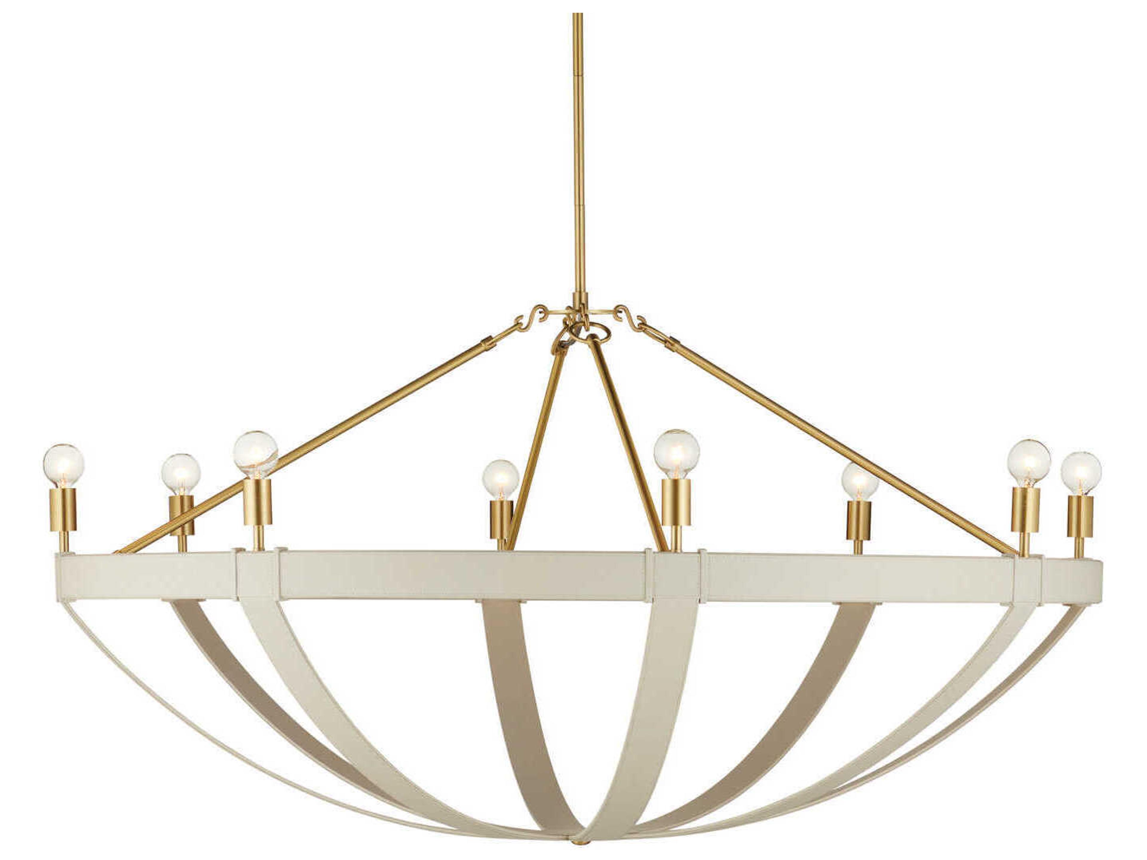 Currey & Company Barrington 8-Light Cream Brushed Brass Chandelier