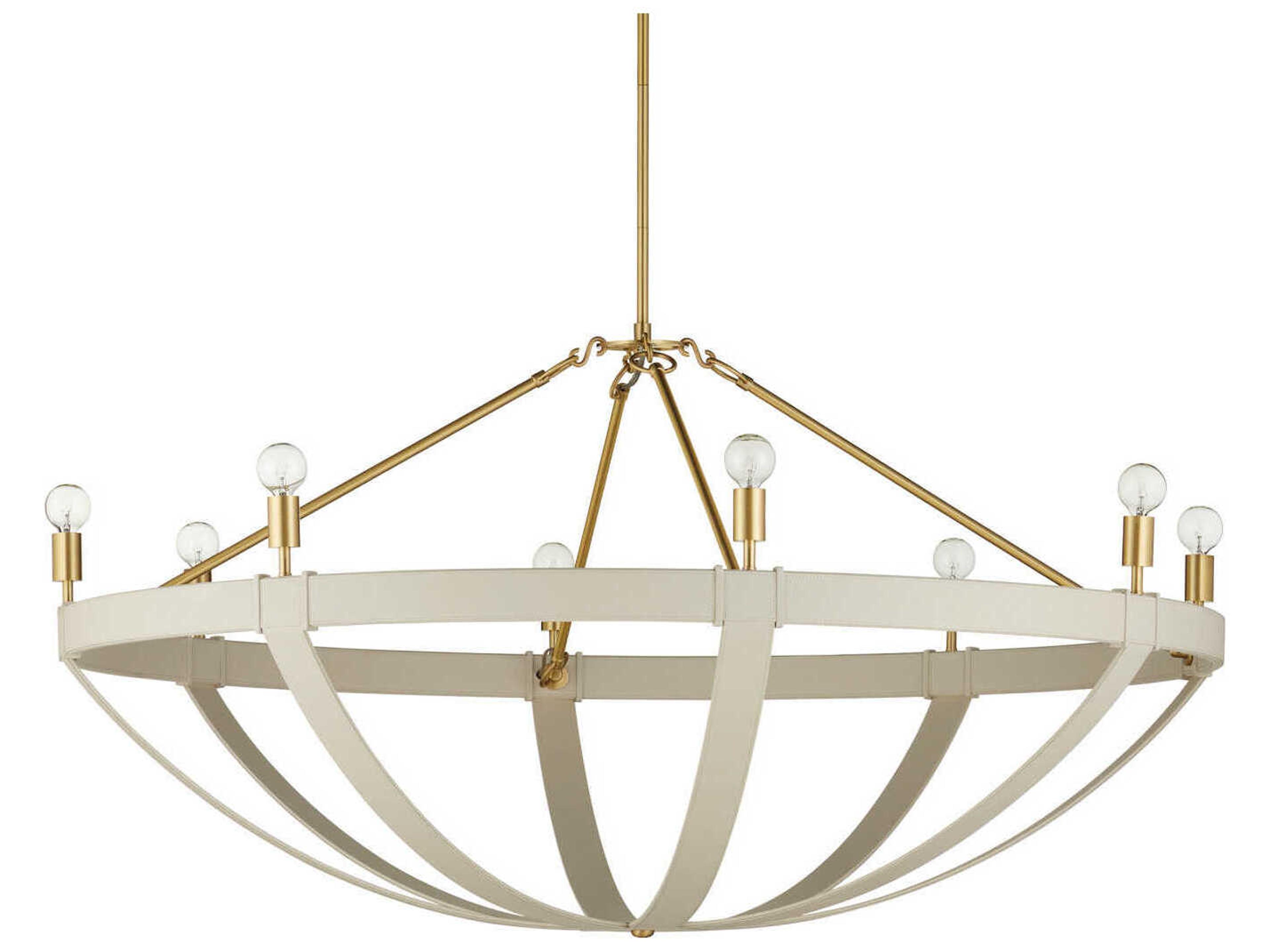 Currey & Company Barrington 8-Light Cream Brushed Brass Chandelier