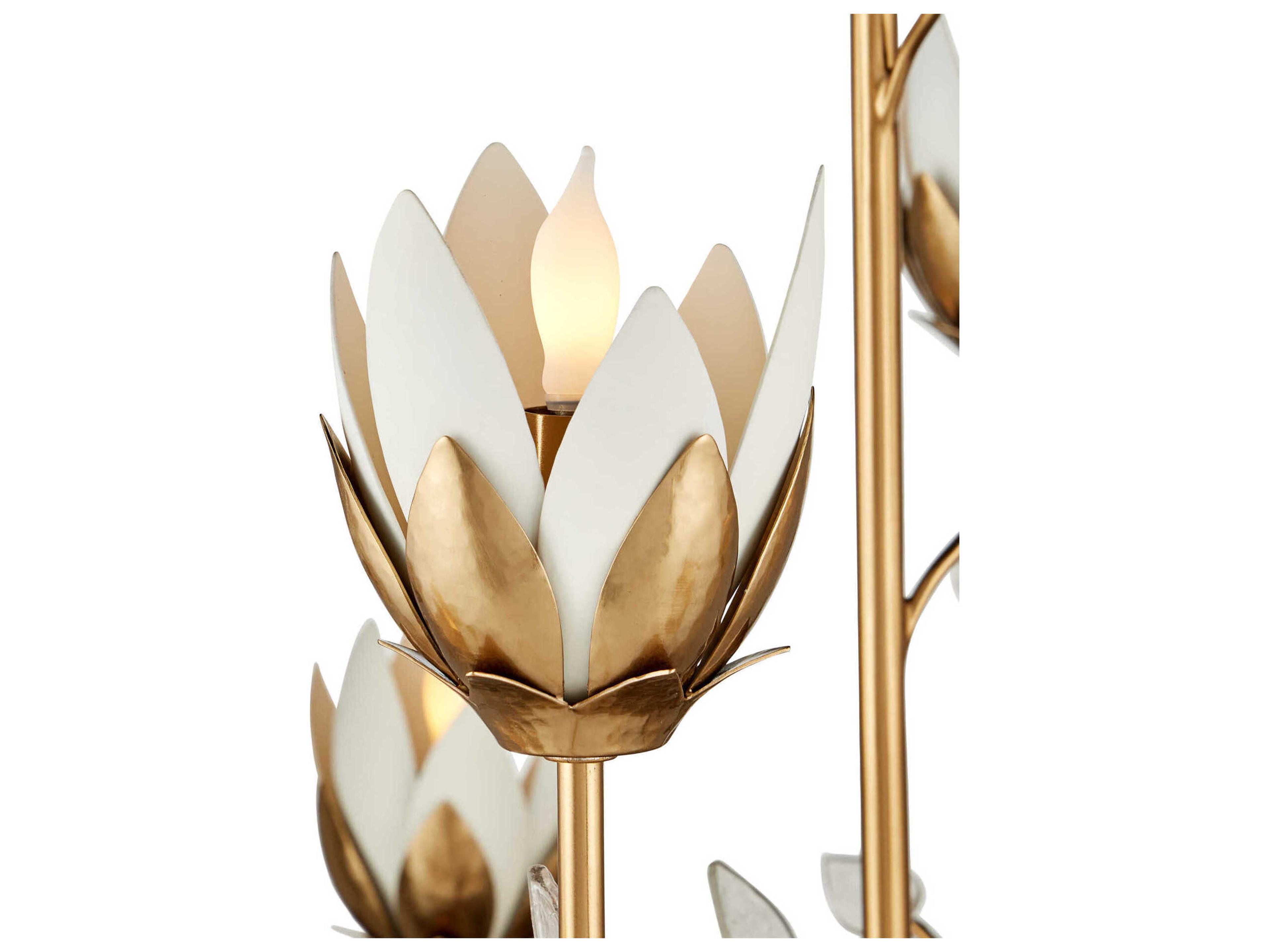 Currey & Company Star Magnolia 15-Light Antique Brass Chandelier