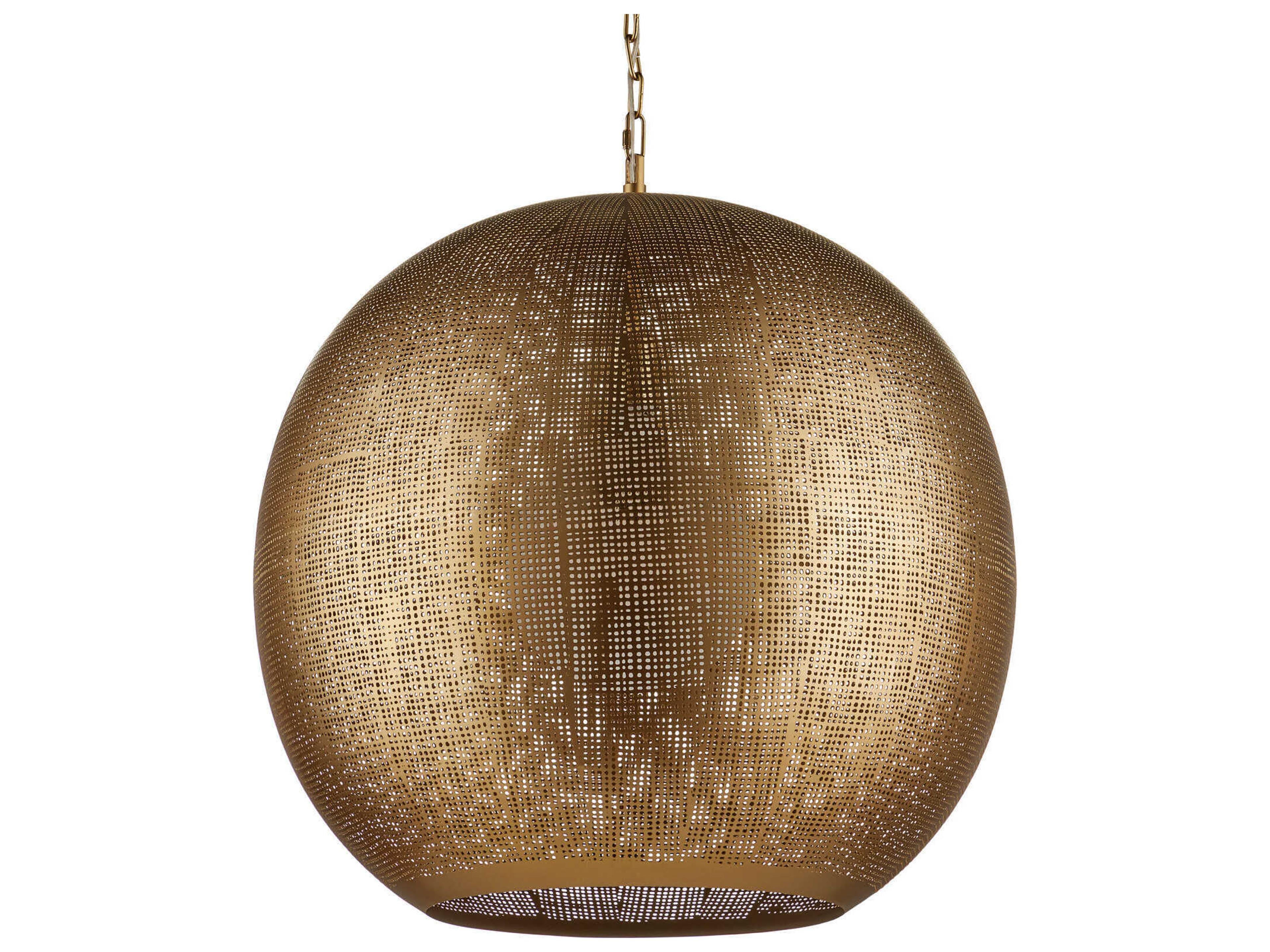 Currey & Company Buckram 1-Light Antique Brass Globe Pendant