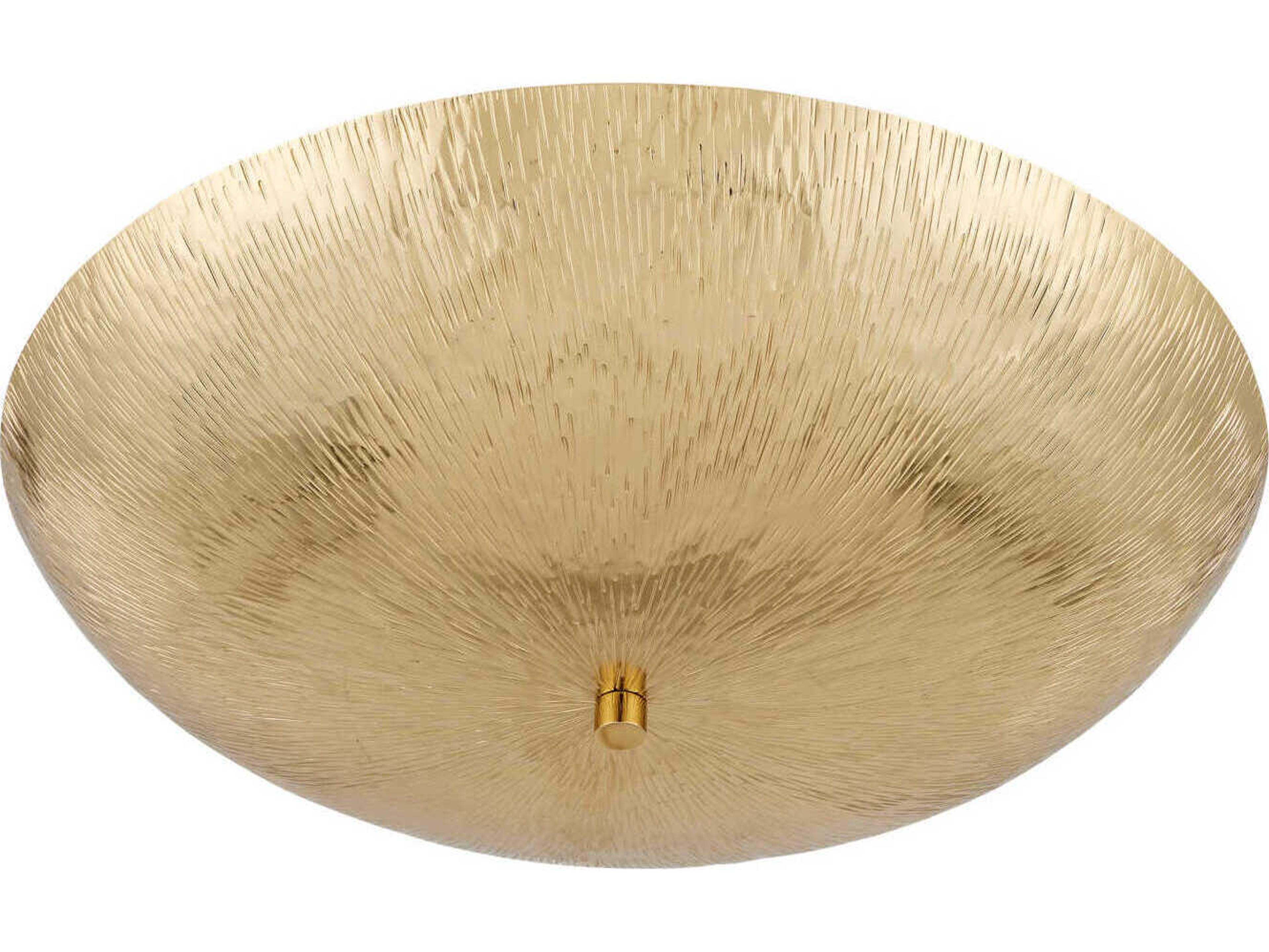 Currey & Company Origo 3-Light Brass Bowl Semi Flush Mount