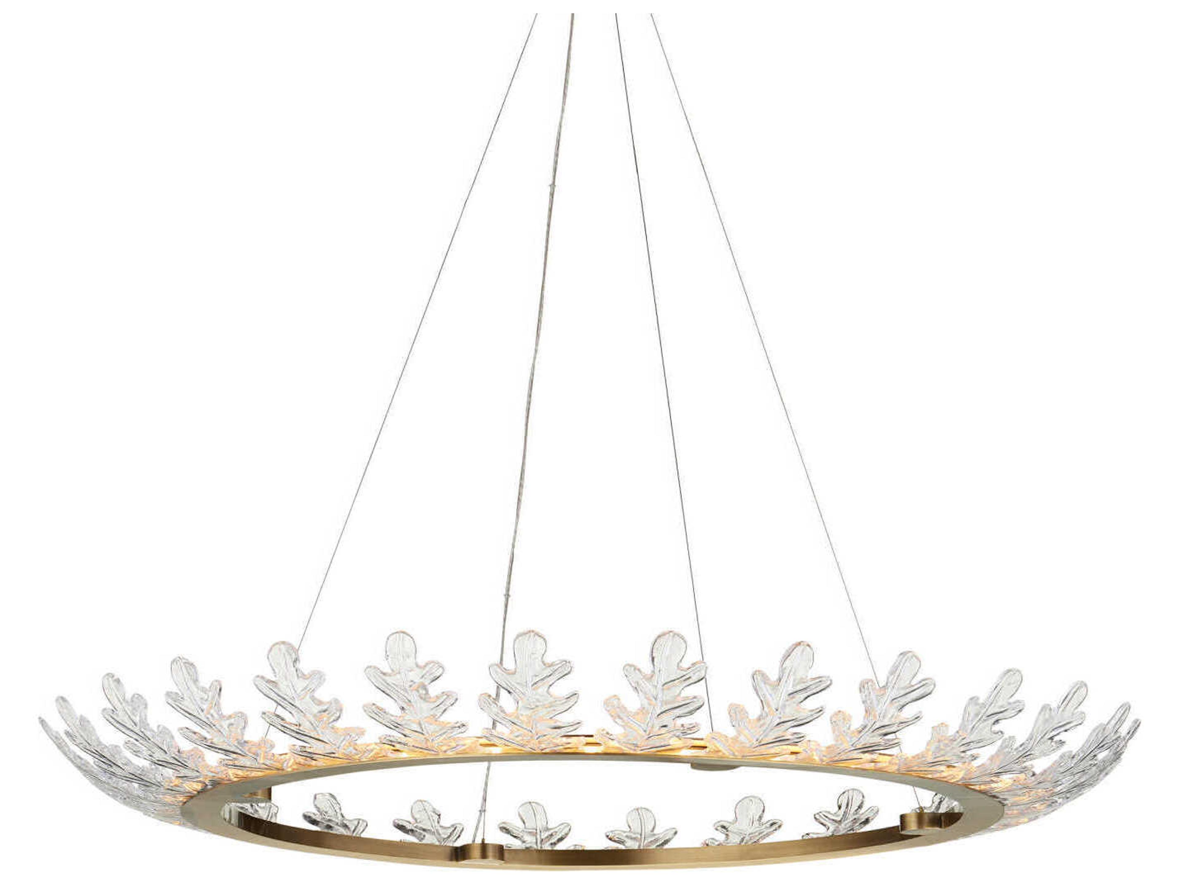 Oakwreath 1-Light Polished Antique Brass Round Chandelier