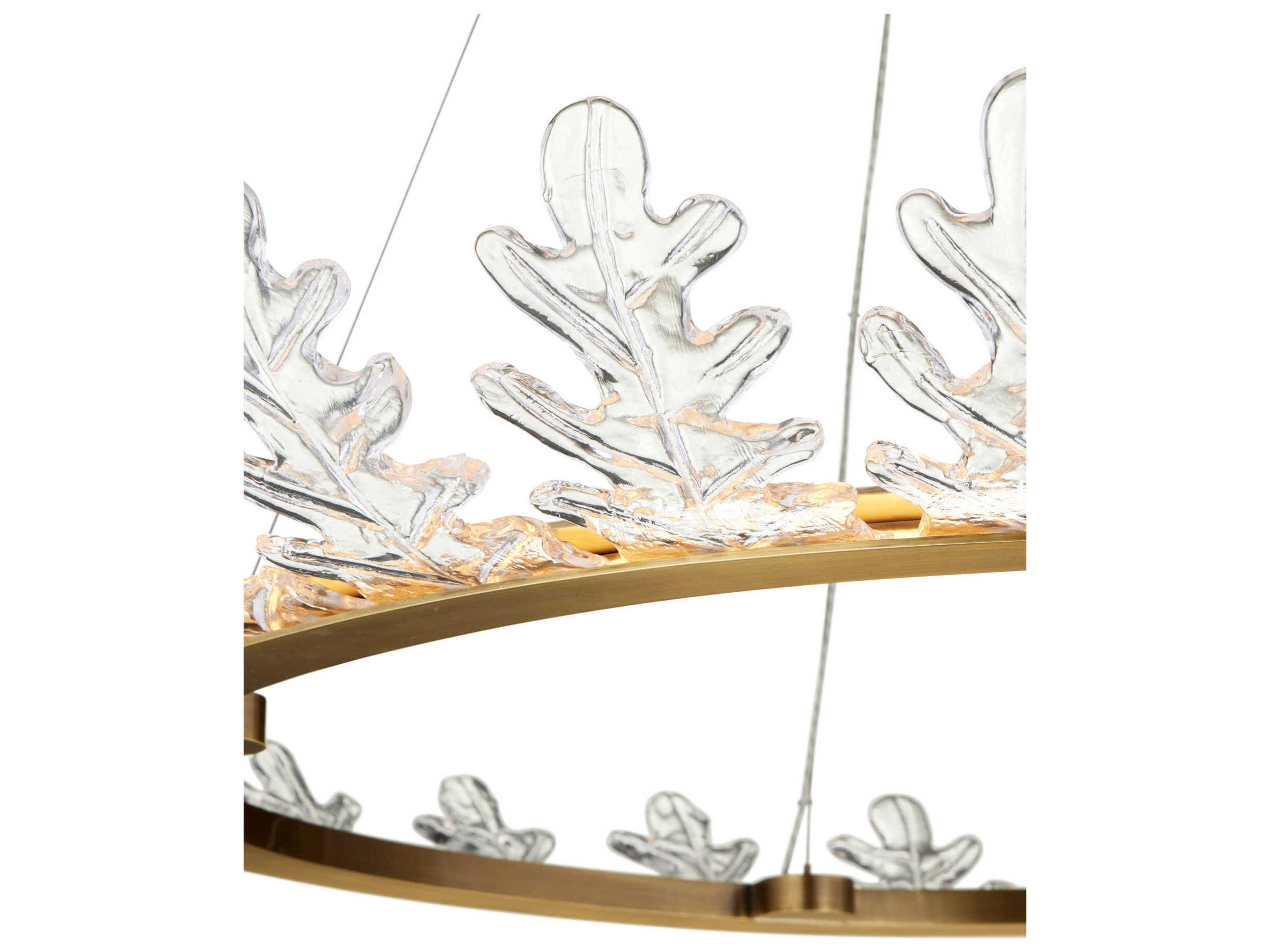 Currey & Company Oakwreath 1-Light Polished Antique Brass Round Chandelier