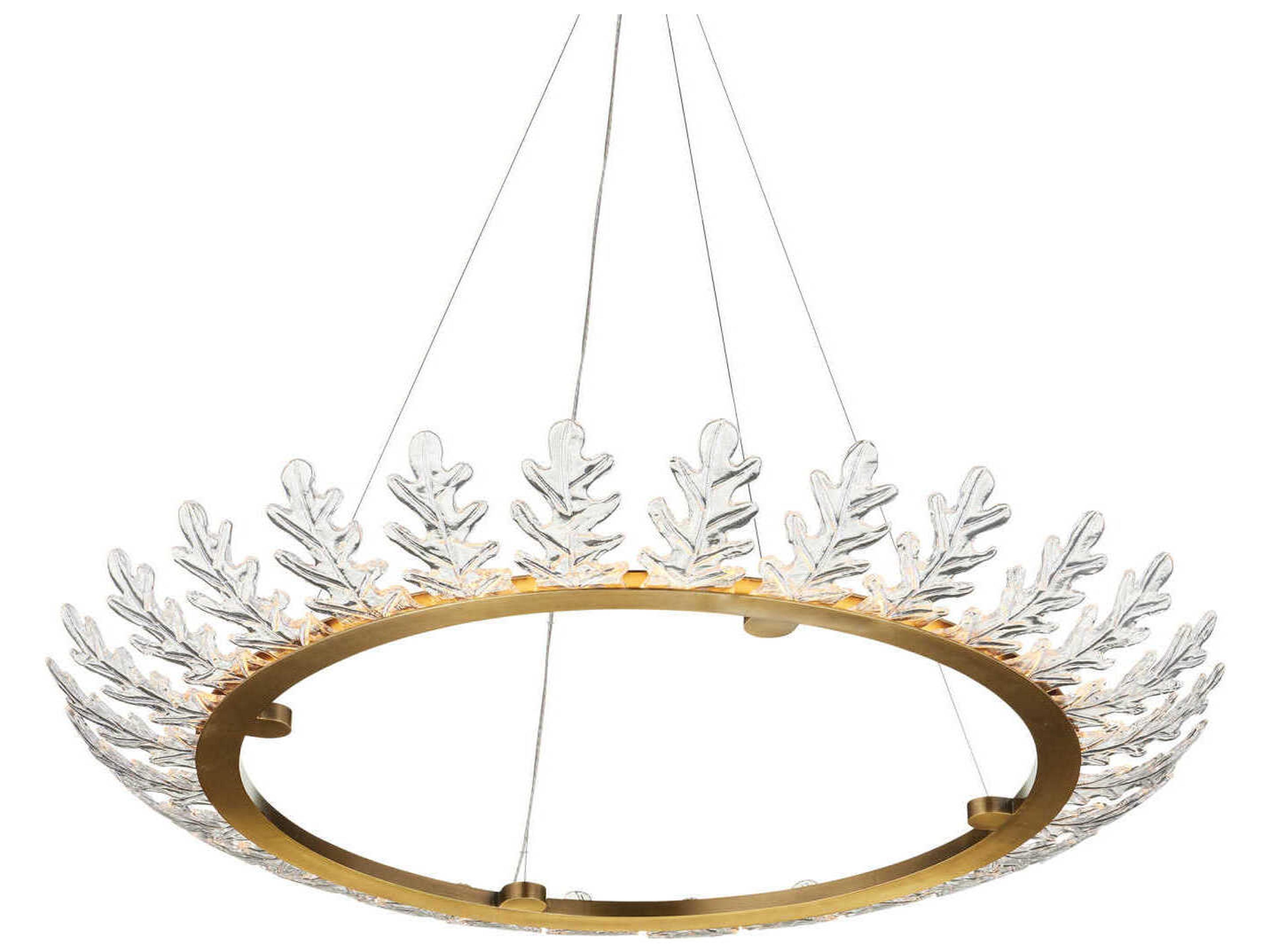 Currey & Company Oakwreath 1-Light Polished Antique Brass Round Chandelier