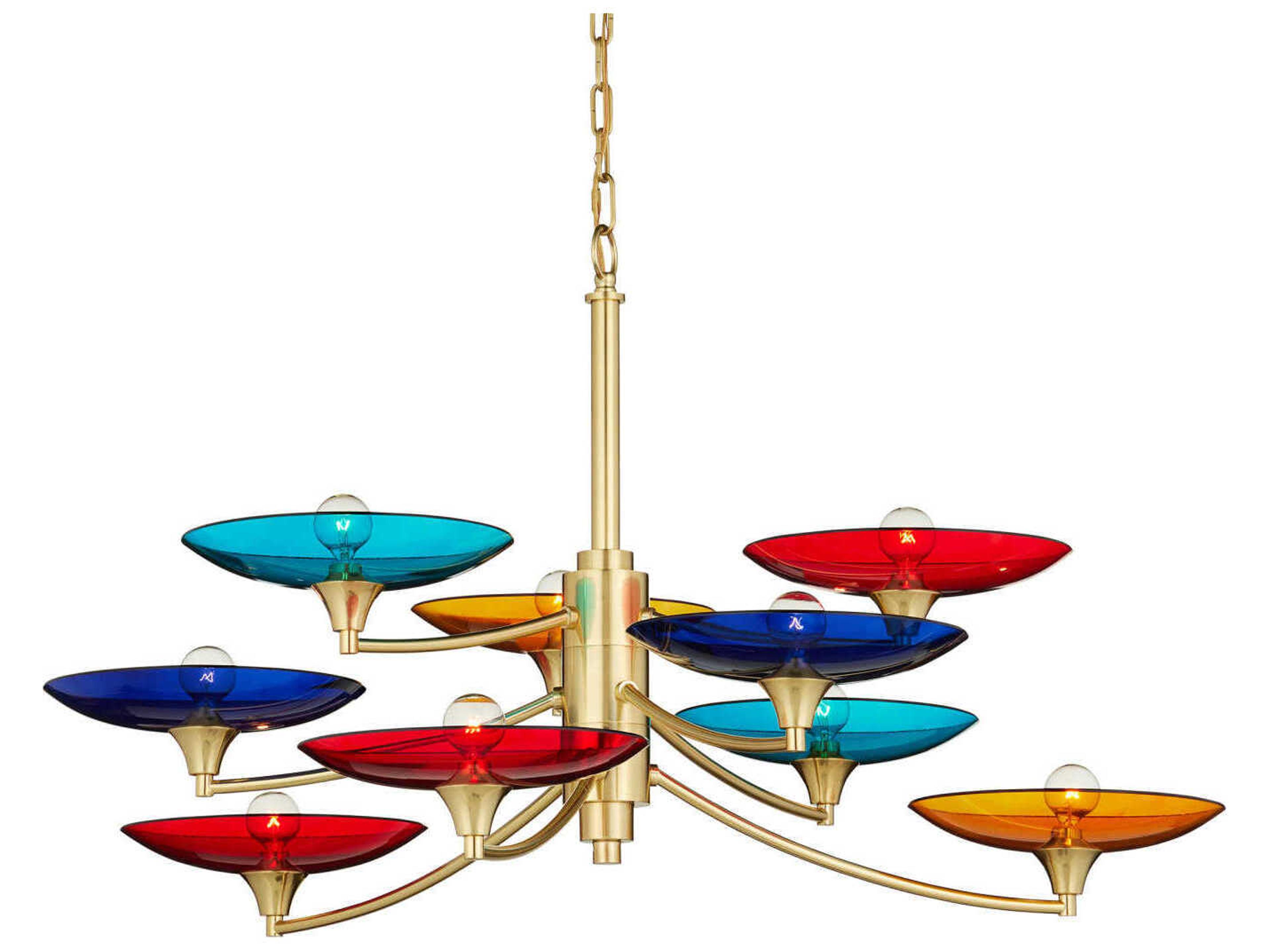 Veneto 9-Light Polished Brass Bowl Tiered Chandelier