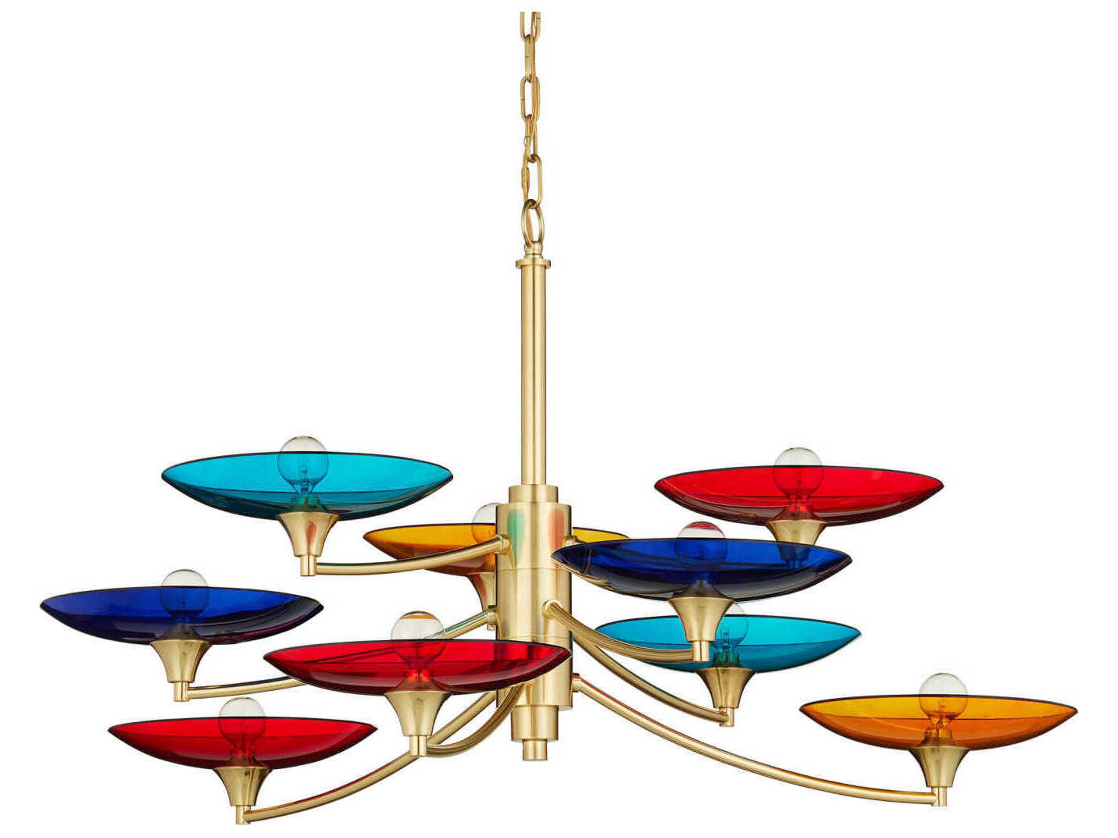 Currey & Company Veneto 9-Light Polished Brass Bowl Tiered Chandelier