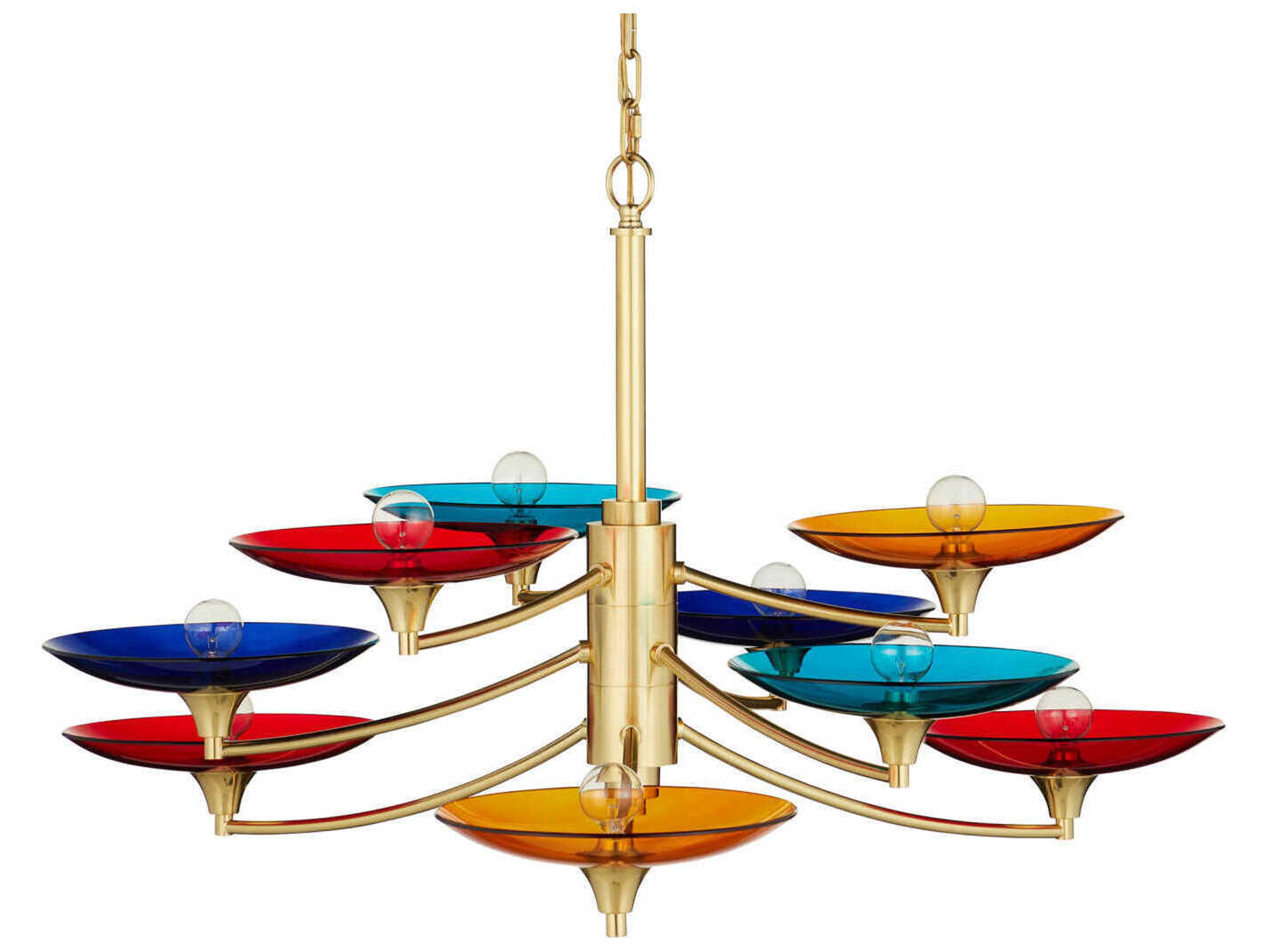 Currey & Company Veneto 9-Light Polished Brass Bowl Tiered Chandelier