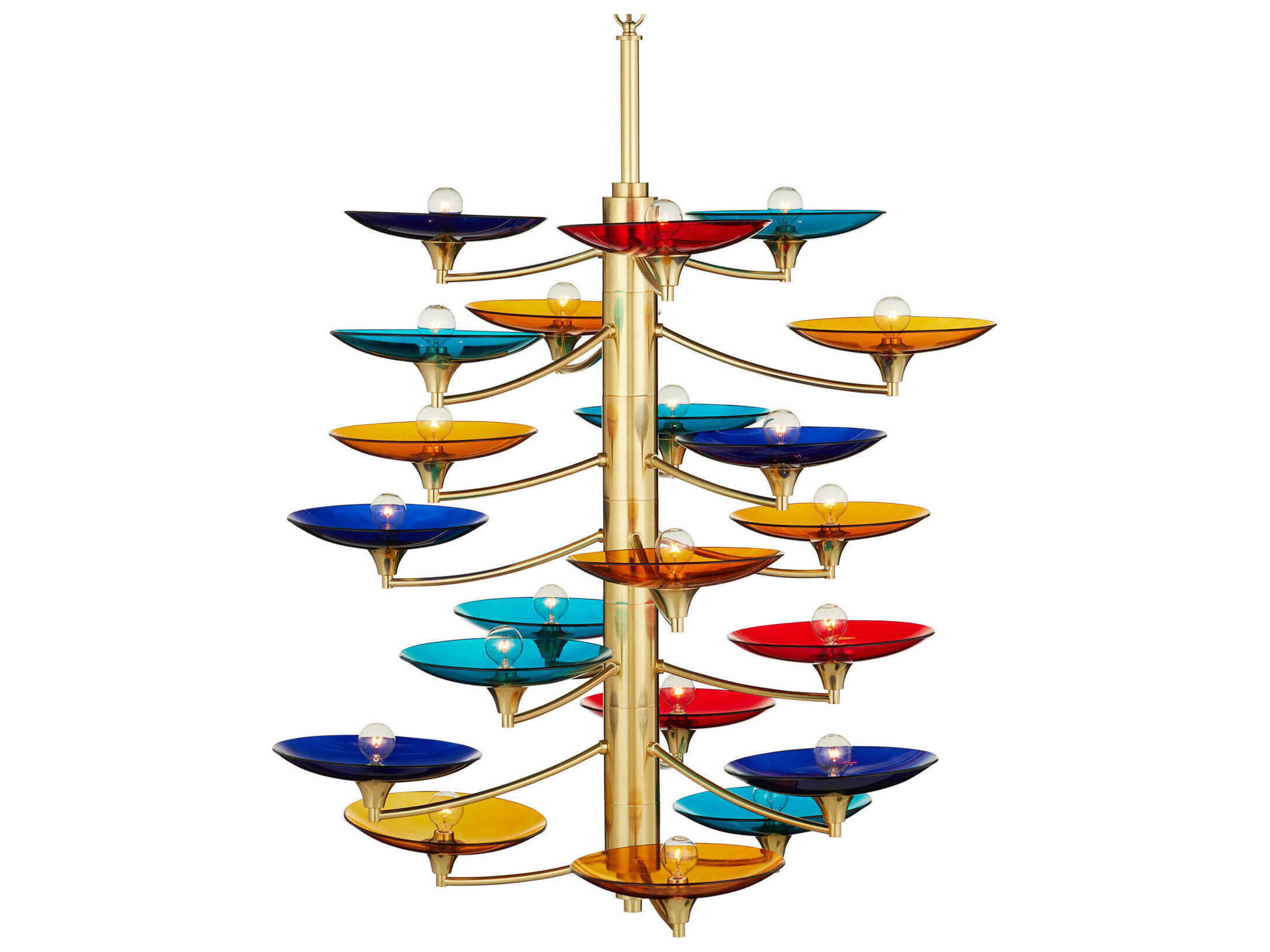 Currey & Company Veneto 21-Light Polished Brass Bowl Tiered Chandelier