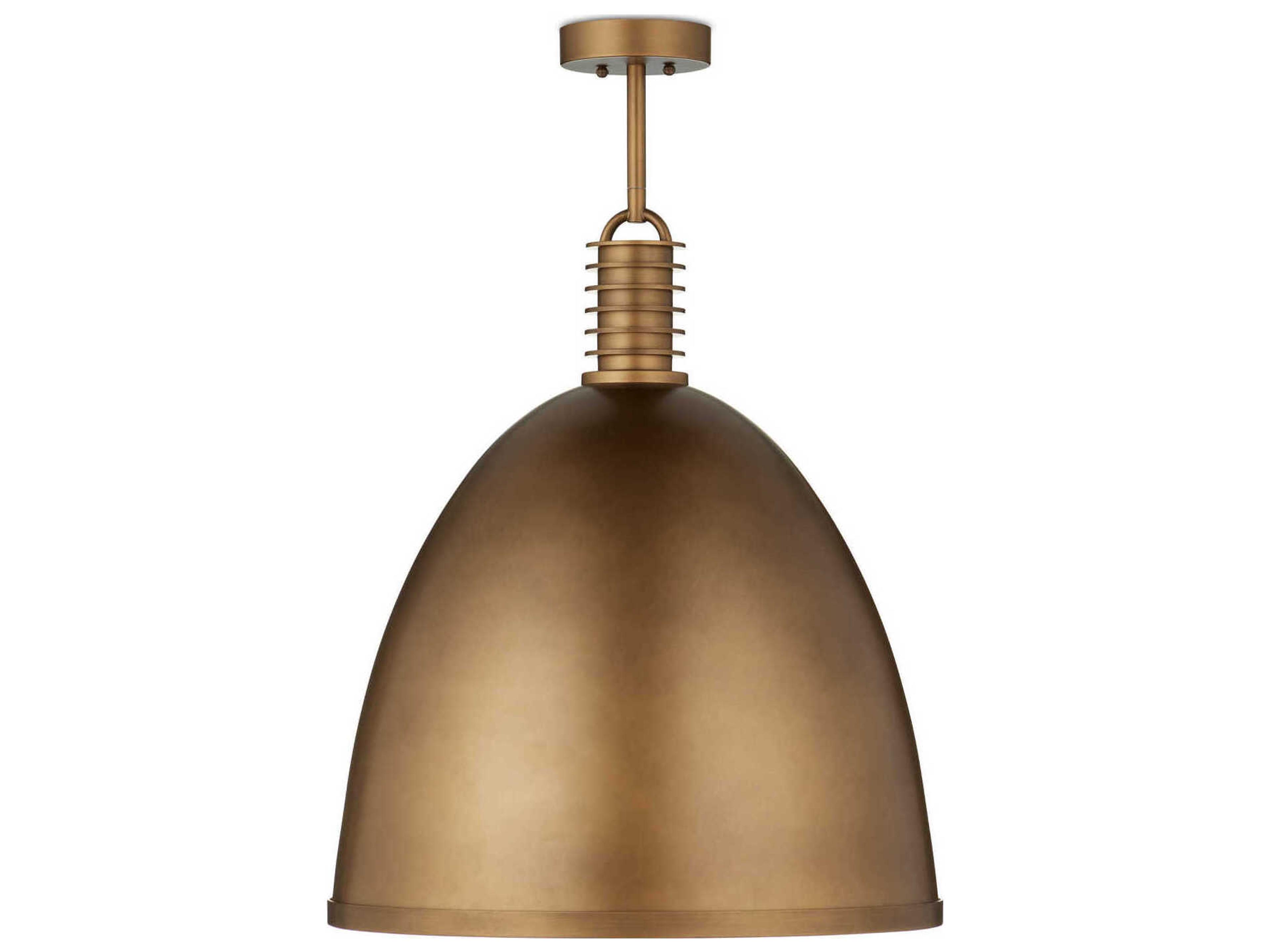 Currey & Company Cupola 1-Light Antique Brass Dome Pendant