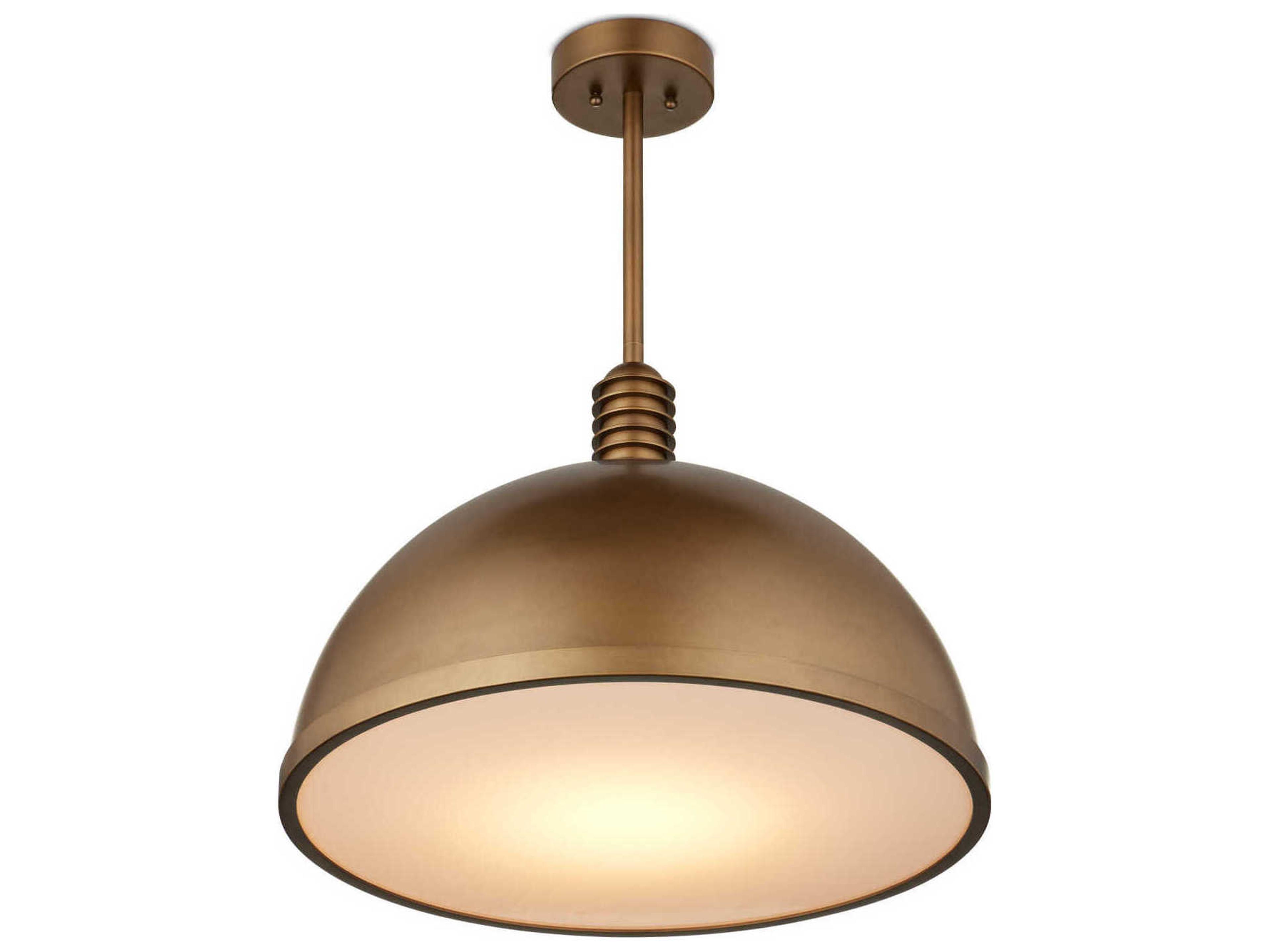 Currey & Company Cupola 1-Light Antique Brass Dome Pendant