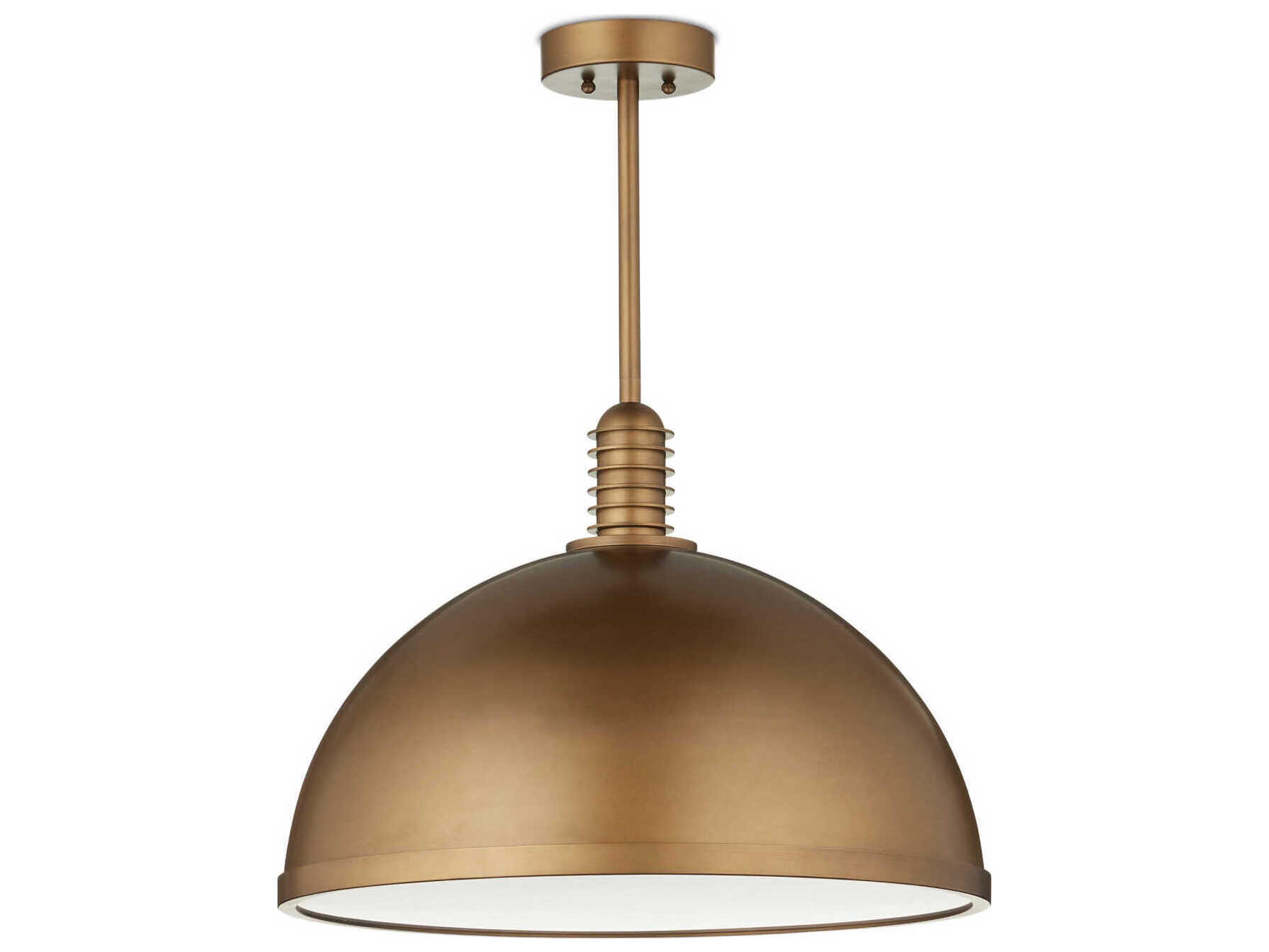 Currey & Company Cupola 1-Light Antique Brass Dome Pendant