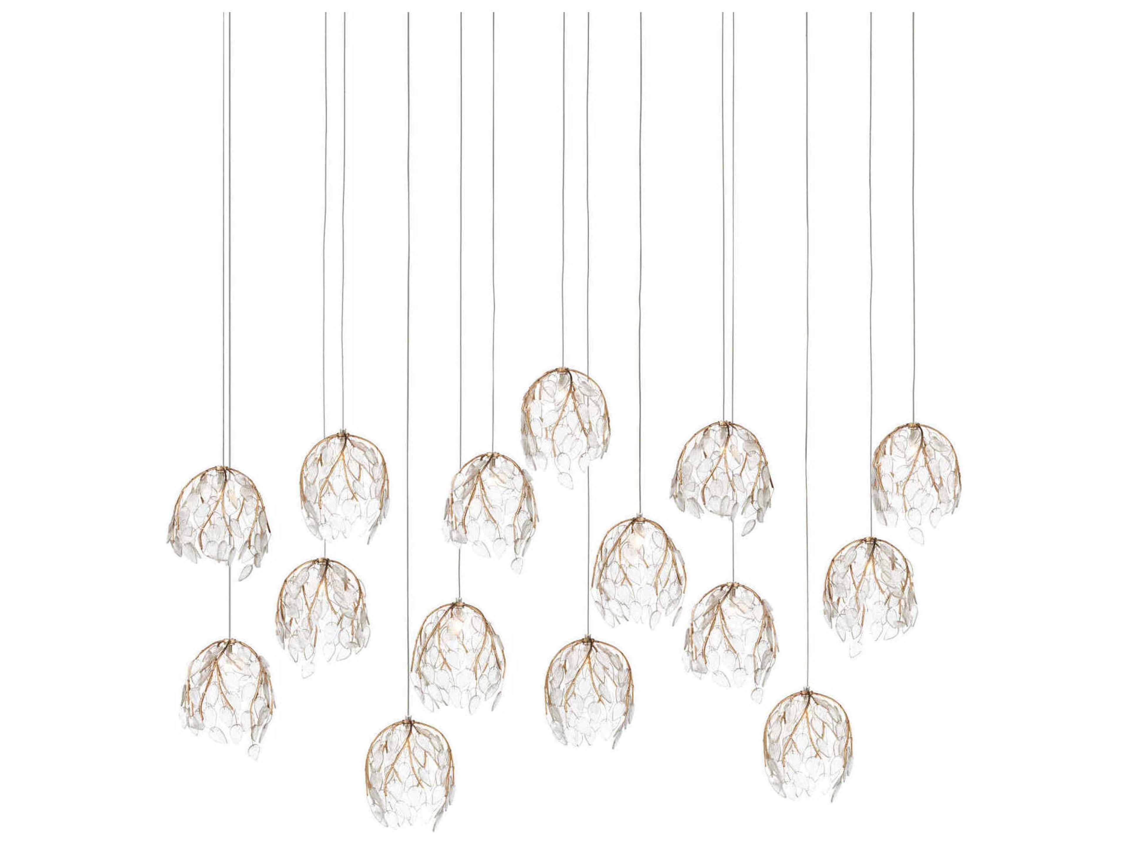 Banyan 15-Light Antique Brass Island Pendant