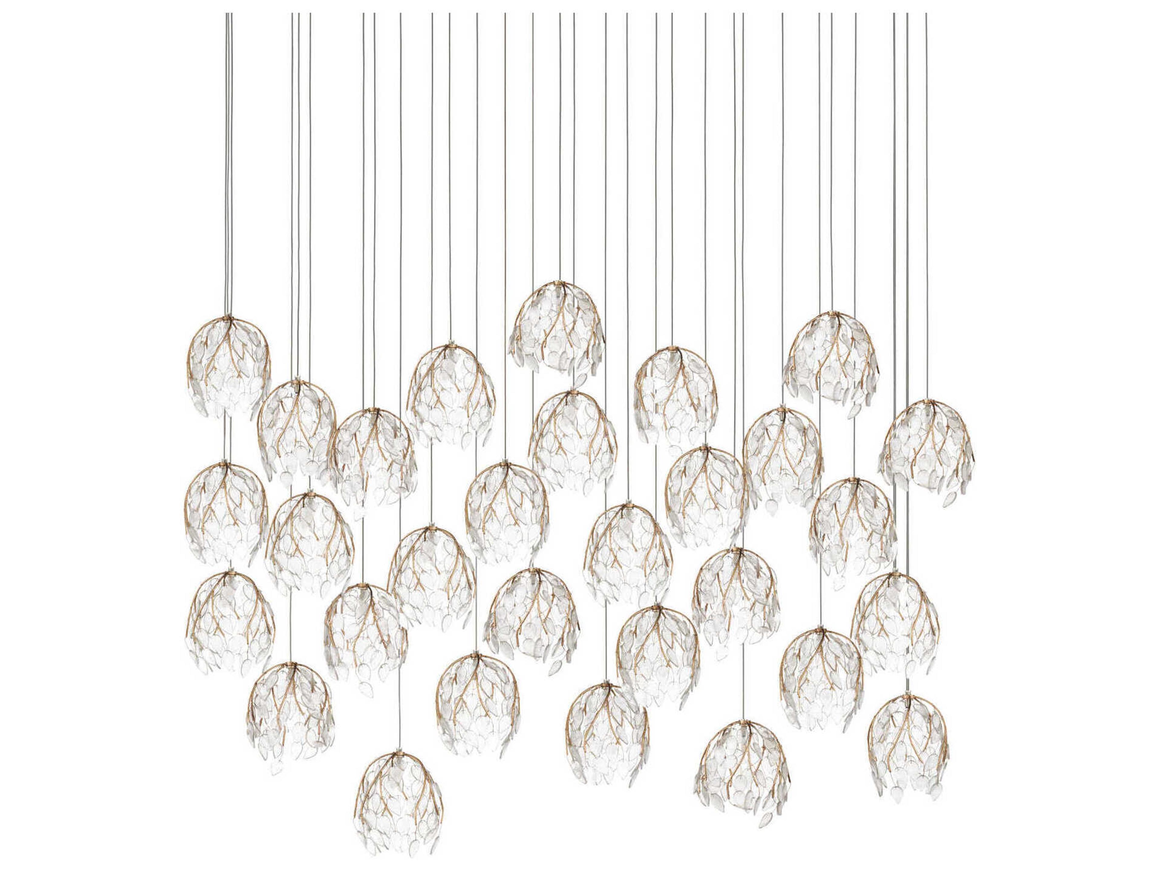 Currey & Company Banyan 30-Light Antique Brass Island Pendant