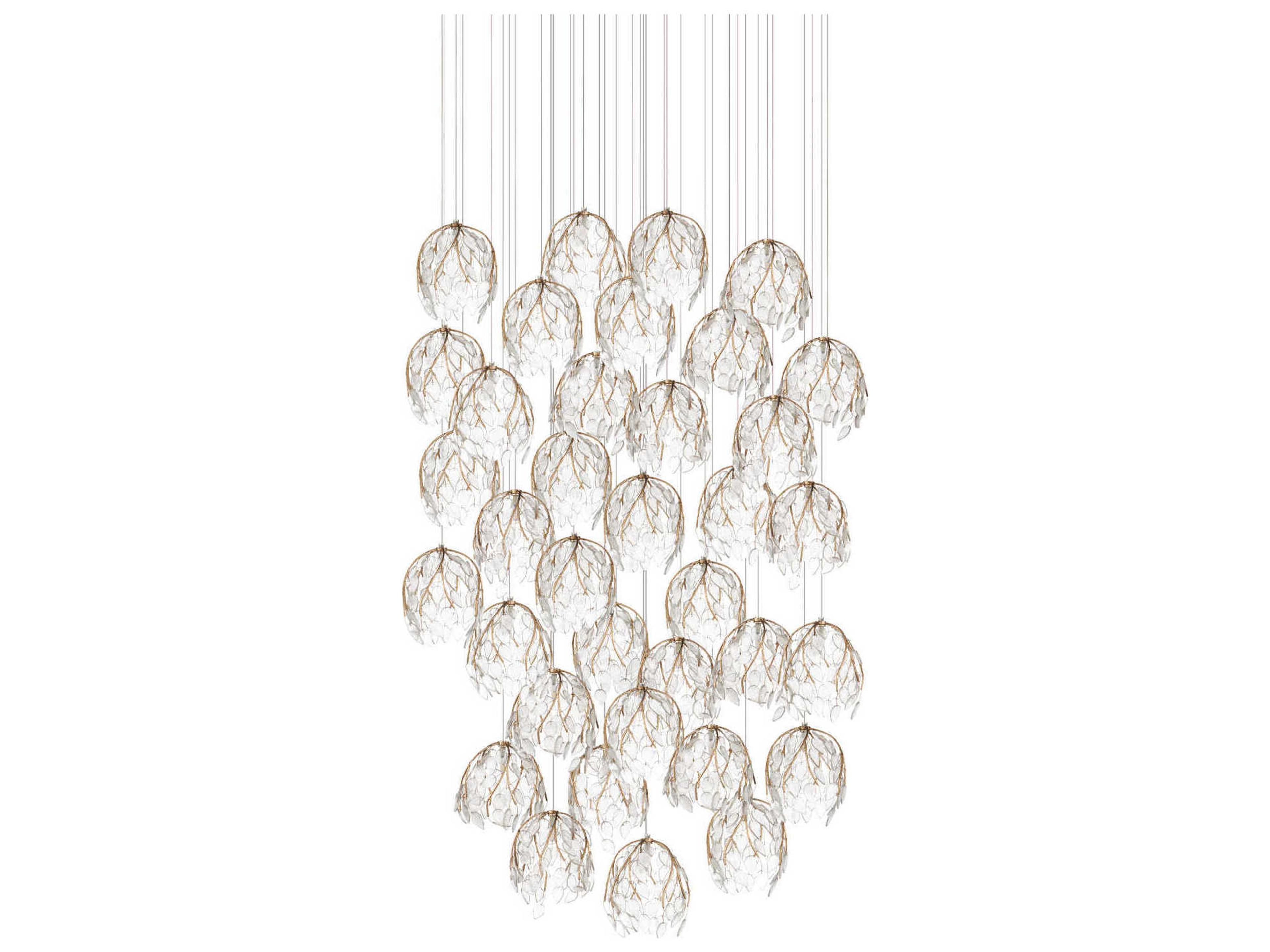 Currey & Company Banyan 36-Light Antique Brass Pendant