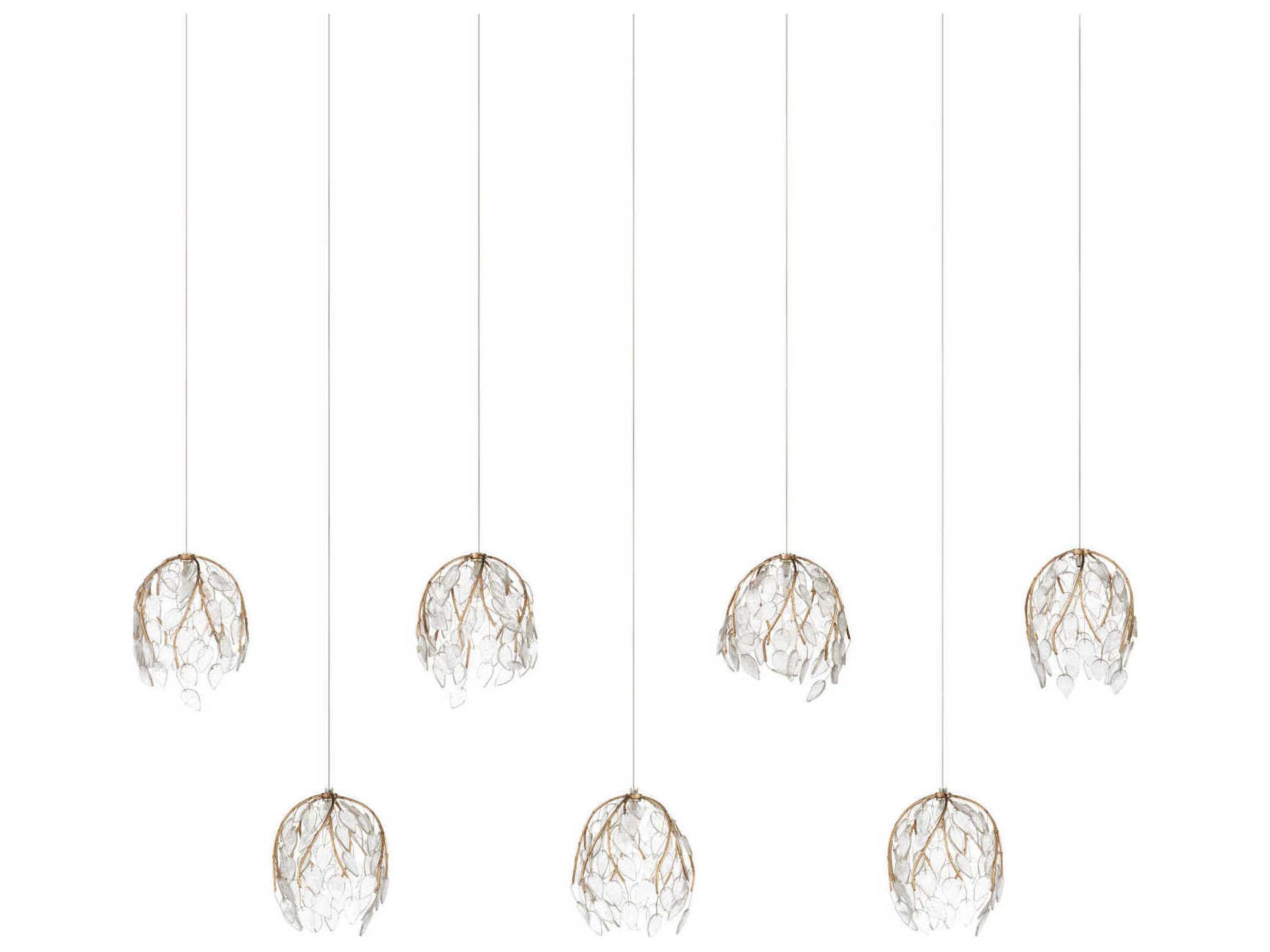 Currey & Company Banyan 7-Light Antique Brass Island Pendant