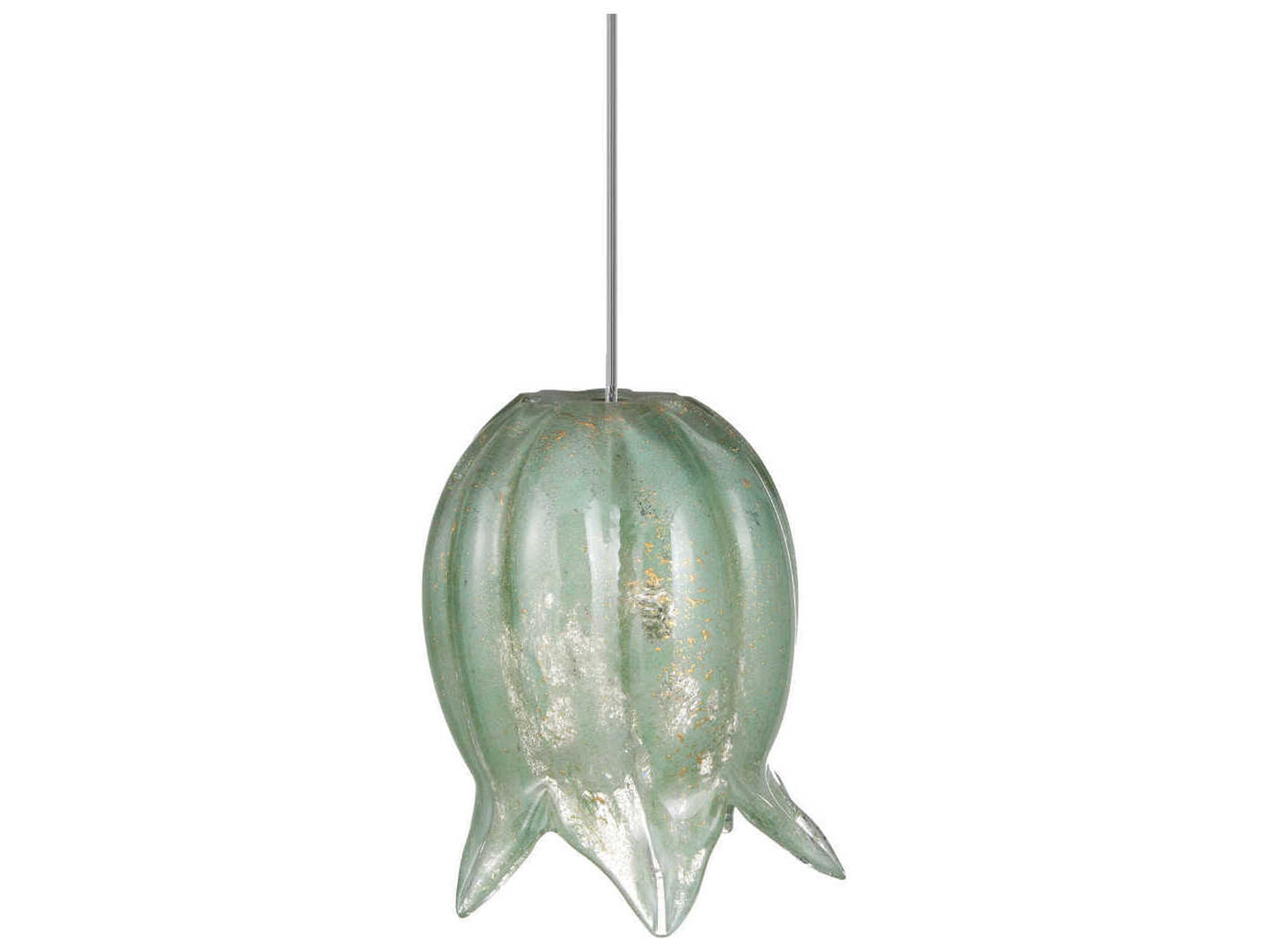 Currey & Company Polpo 1-Light Green Silver Mini Pendant