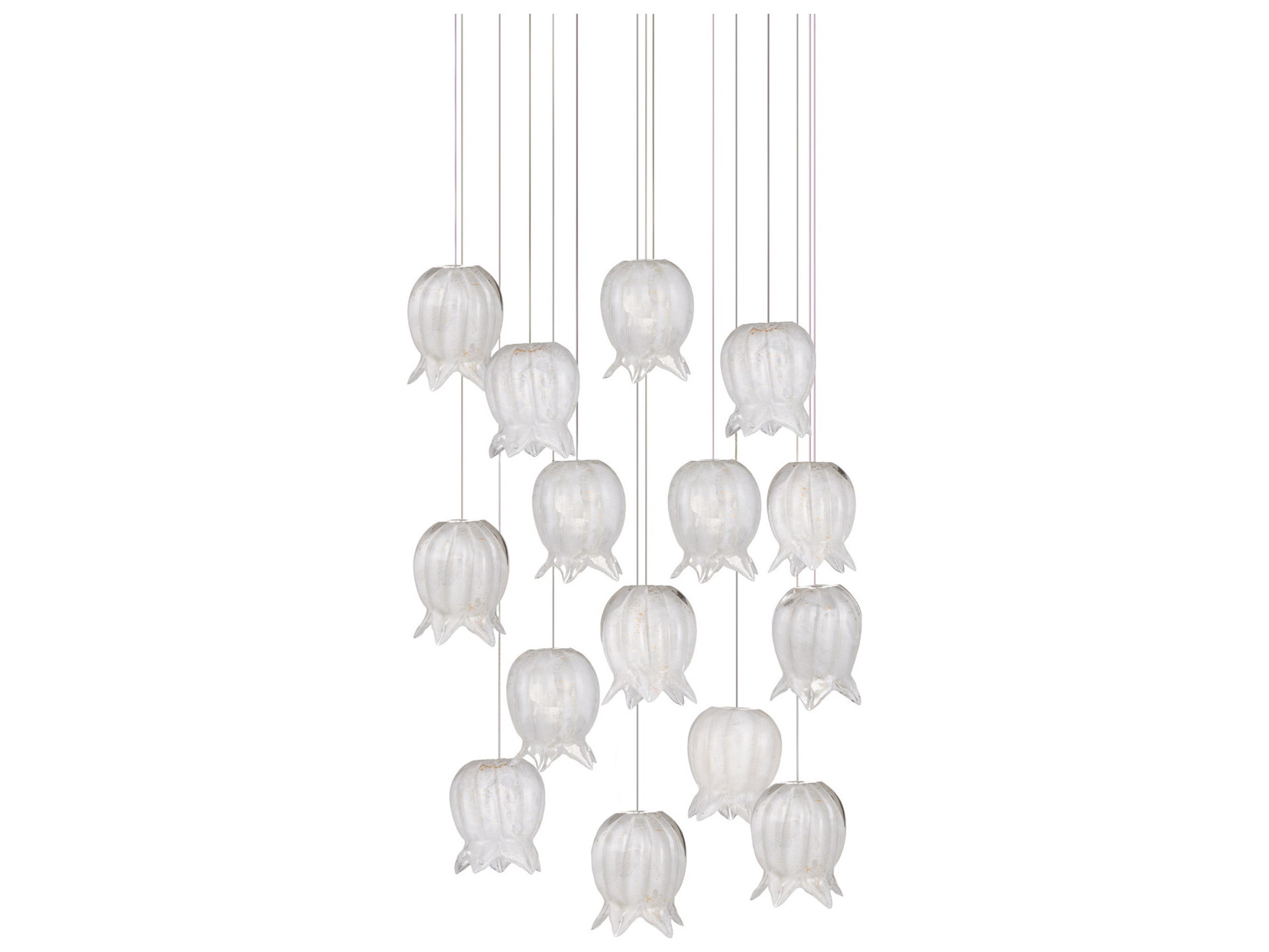 Currey & Company Polpo 15-Light White Silver Pendant