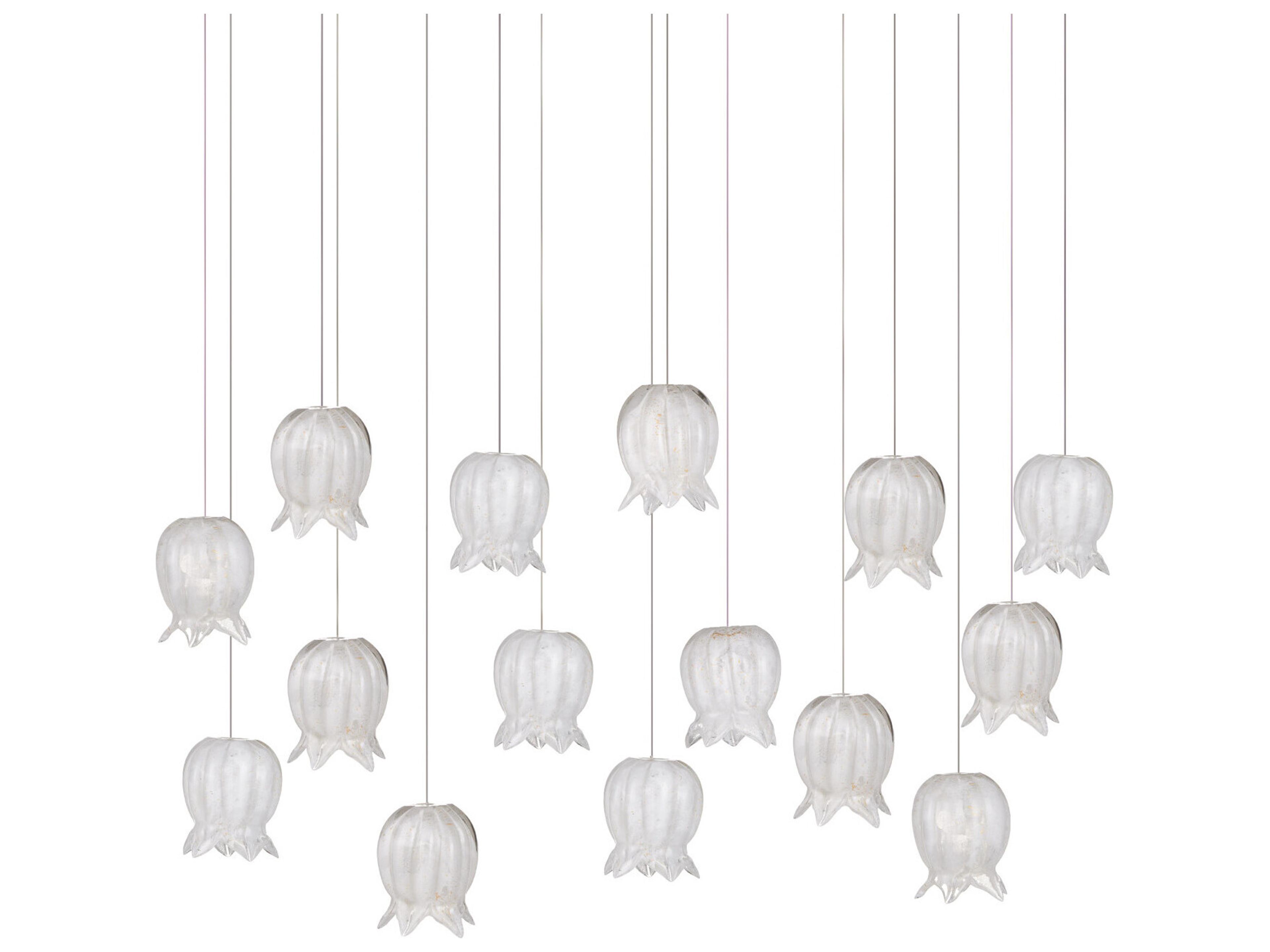 Currey & Company Polpo 15-Light White Silver Island Pendant