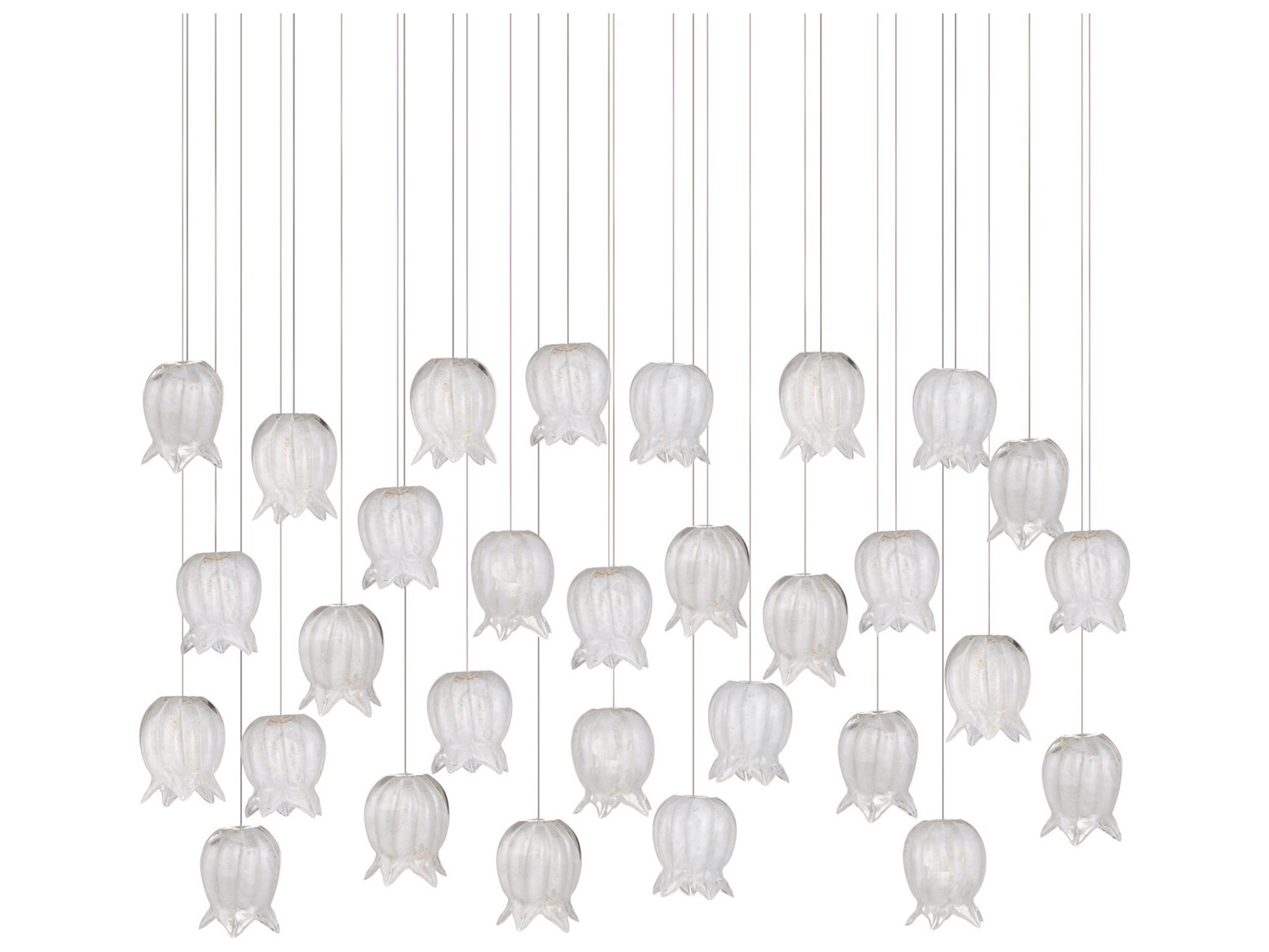 Currey & Company Polpo 30-Light White Silver Island Pendant