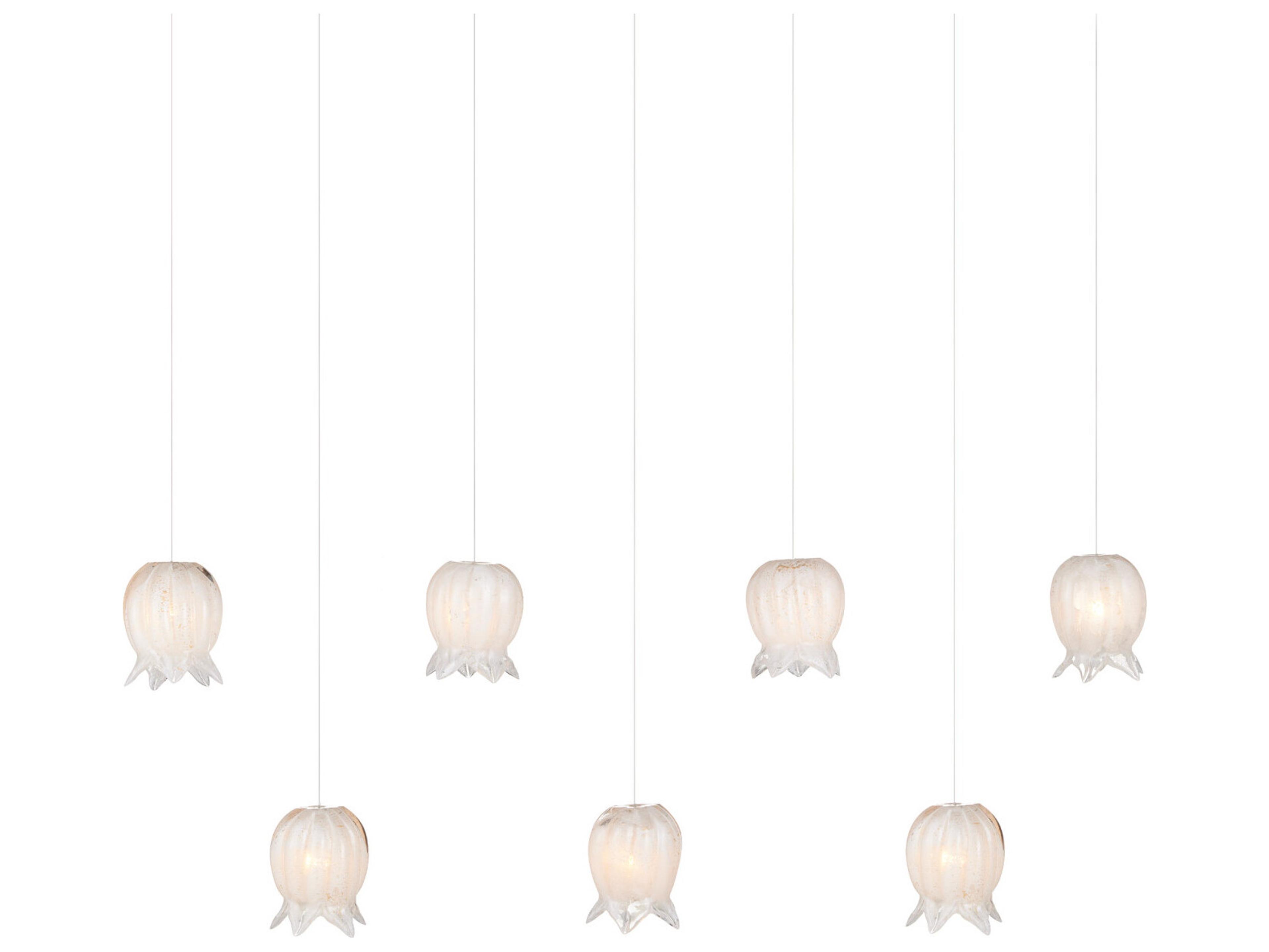 Polpo 7-Light White Silver Island Pendant