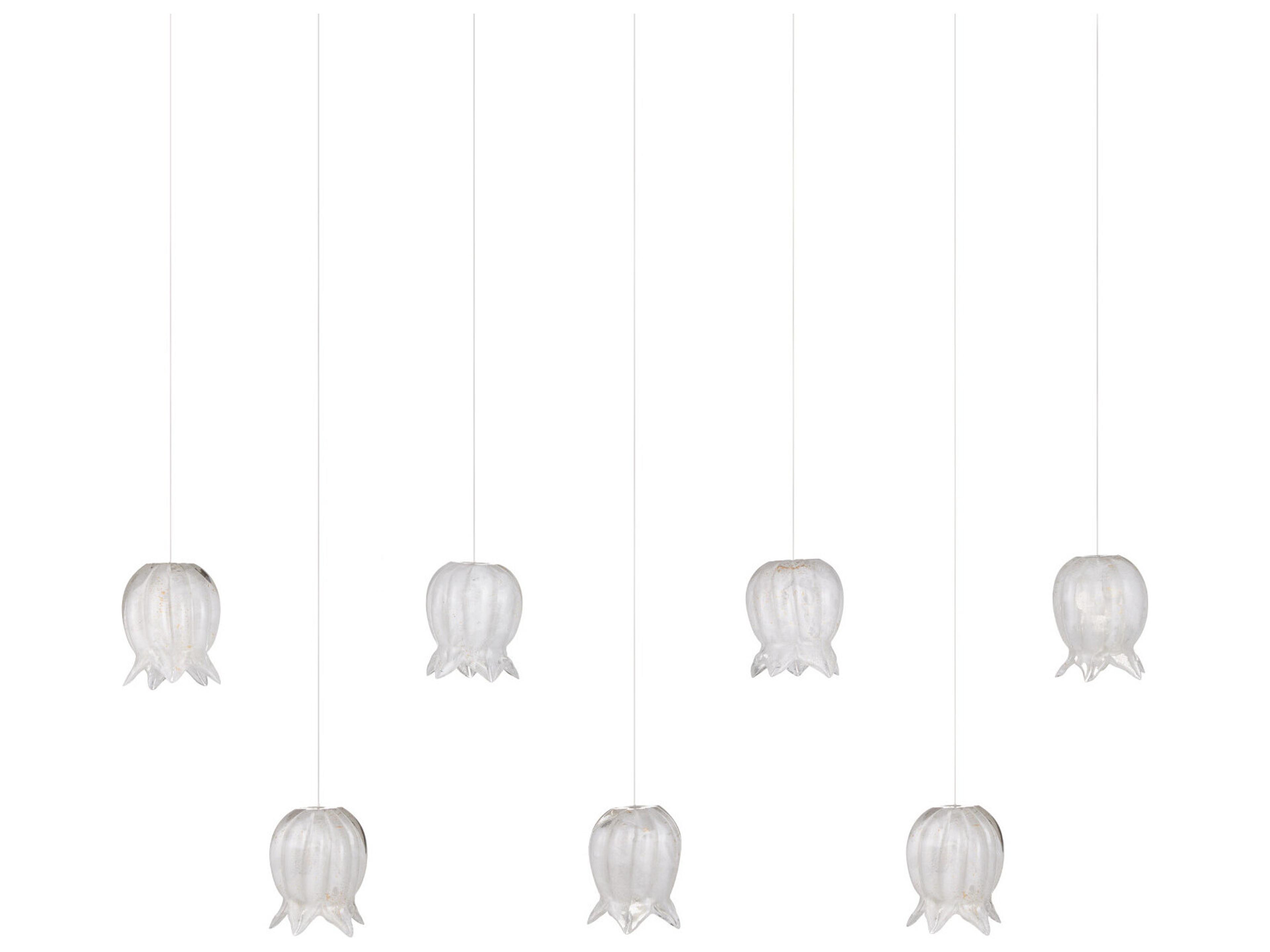 Currey & Company Polpo 7-Light White Silver Island Pendant