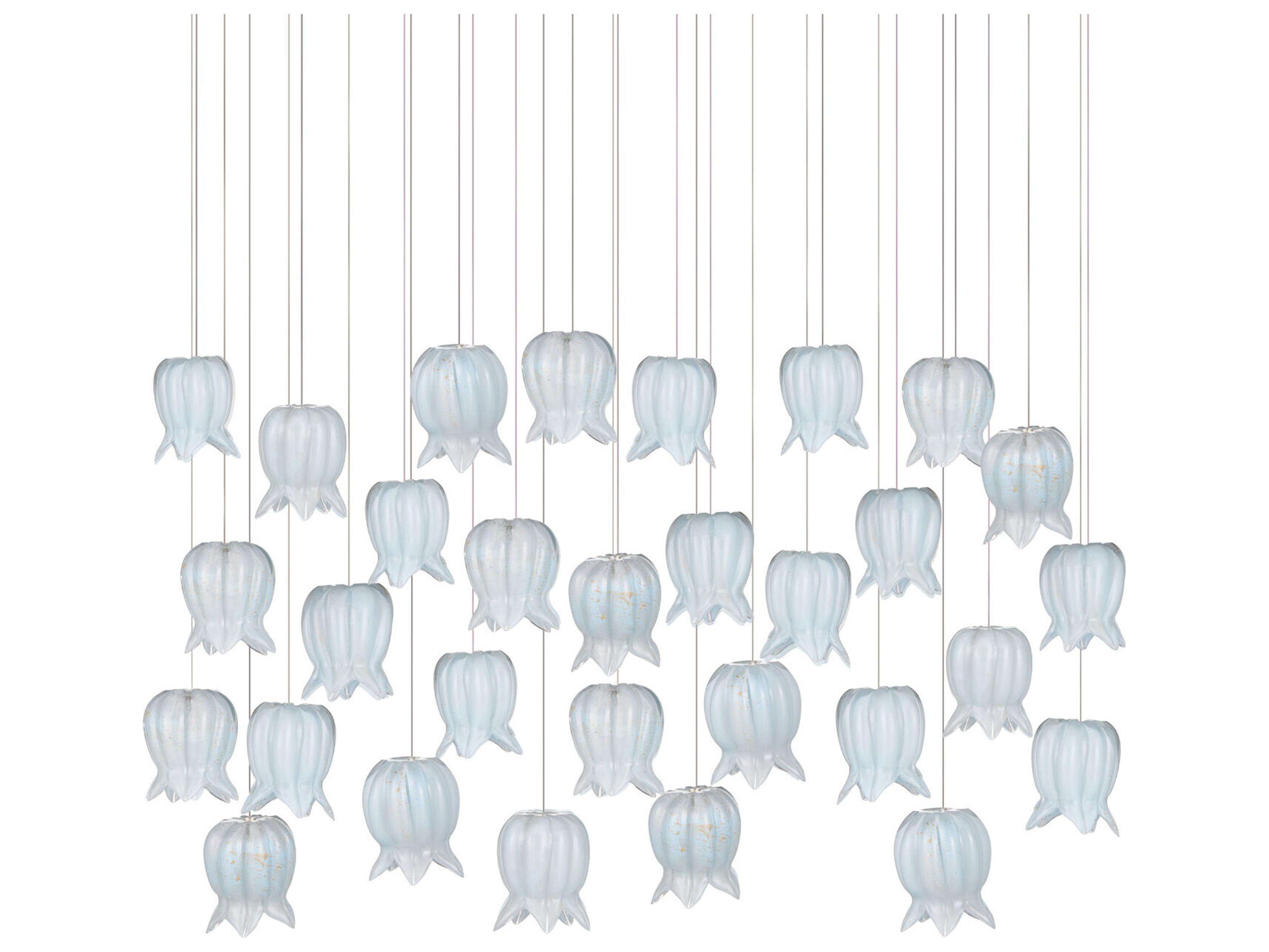 Currey & Company Polpo 30-Light Blue Silver Island Pendant