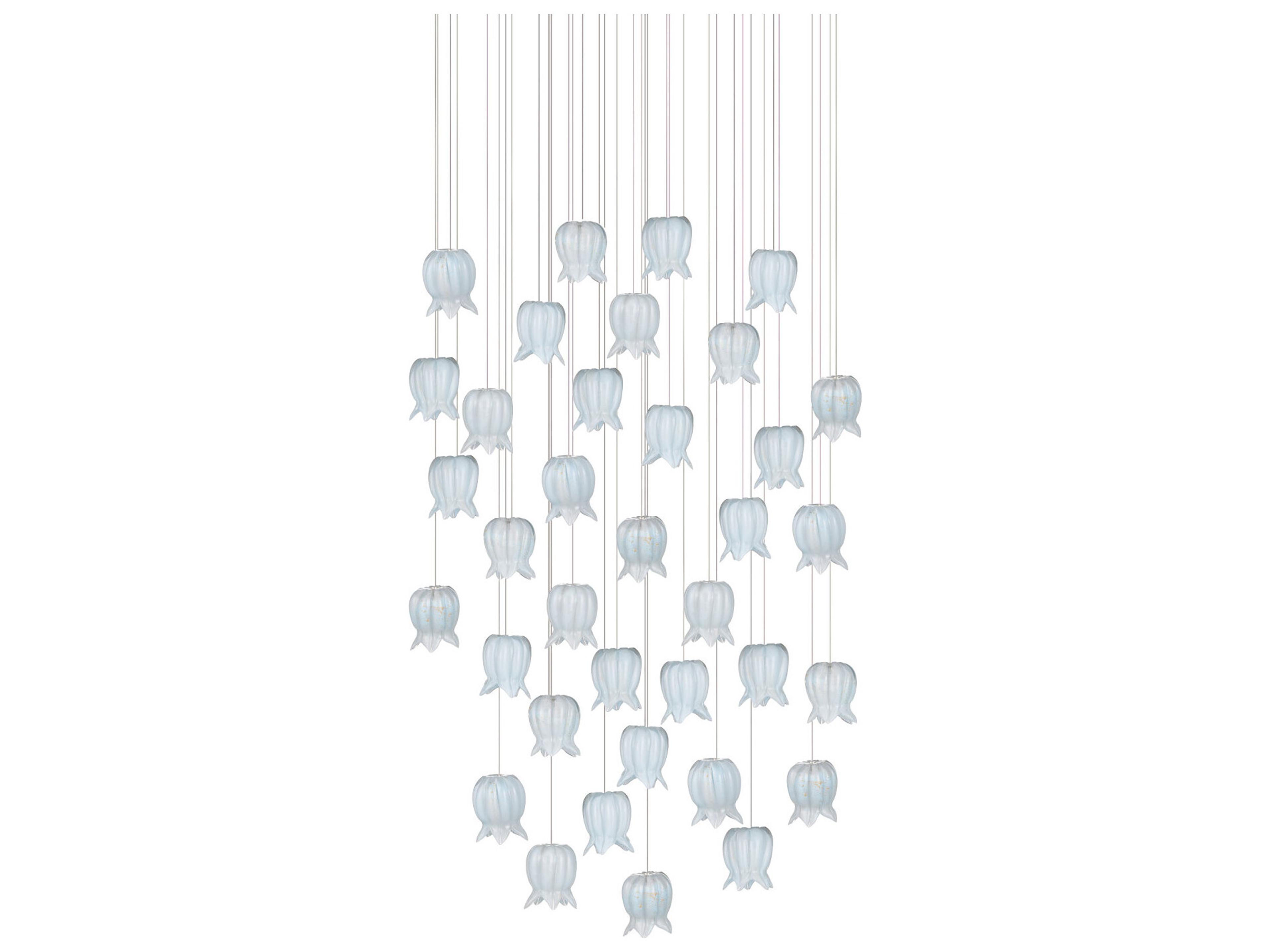 Currey & Company Polpo 36-Light Blue Silver Pendant