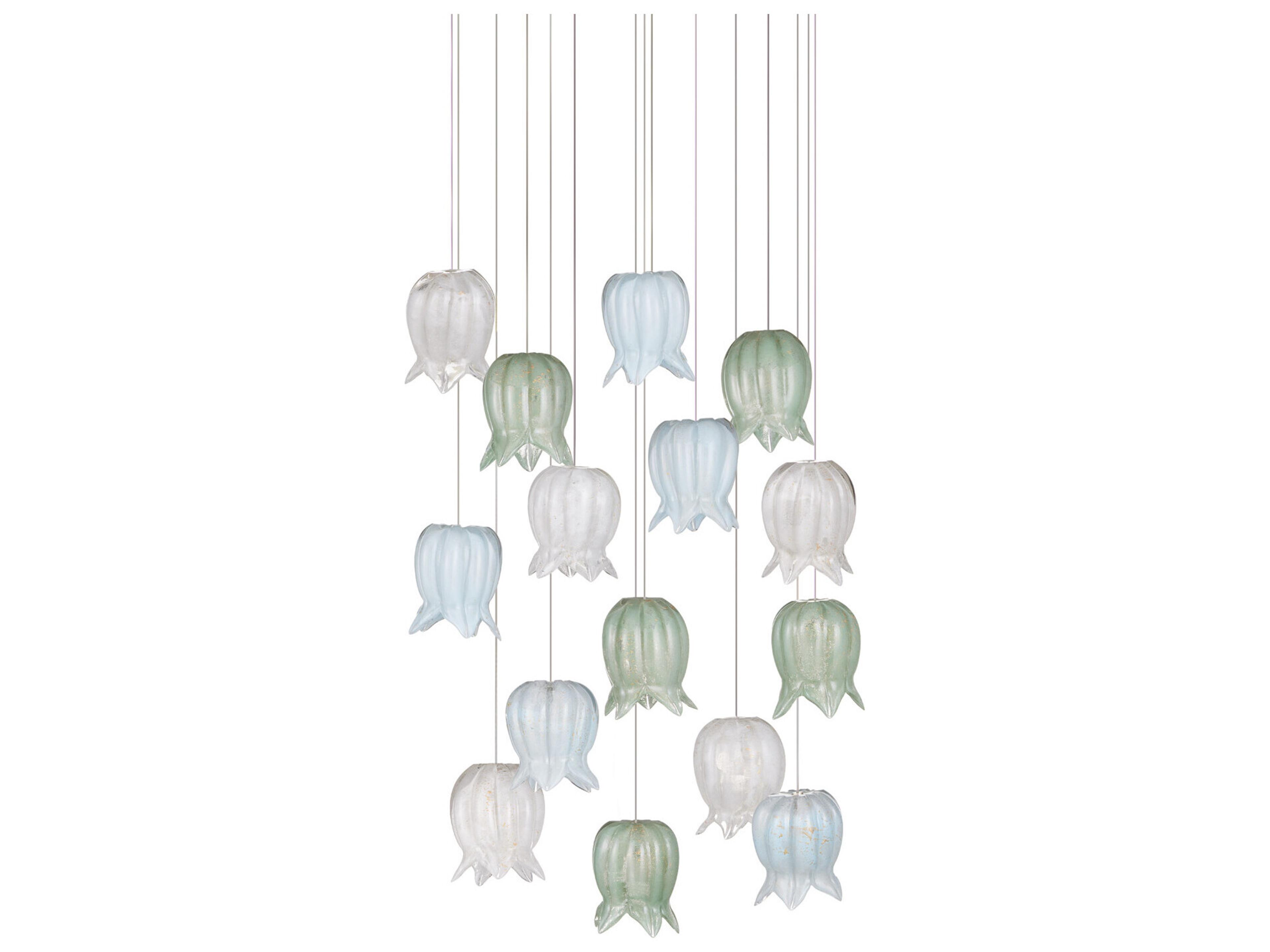 Currey & Company Polpo 15-Light Misto Blue Pendant