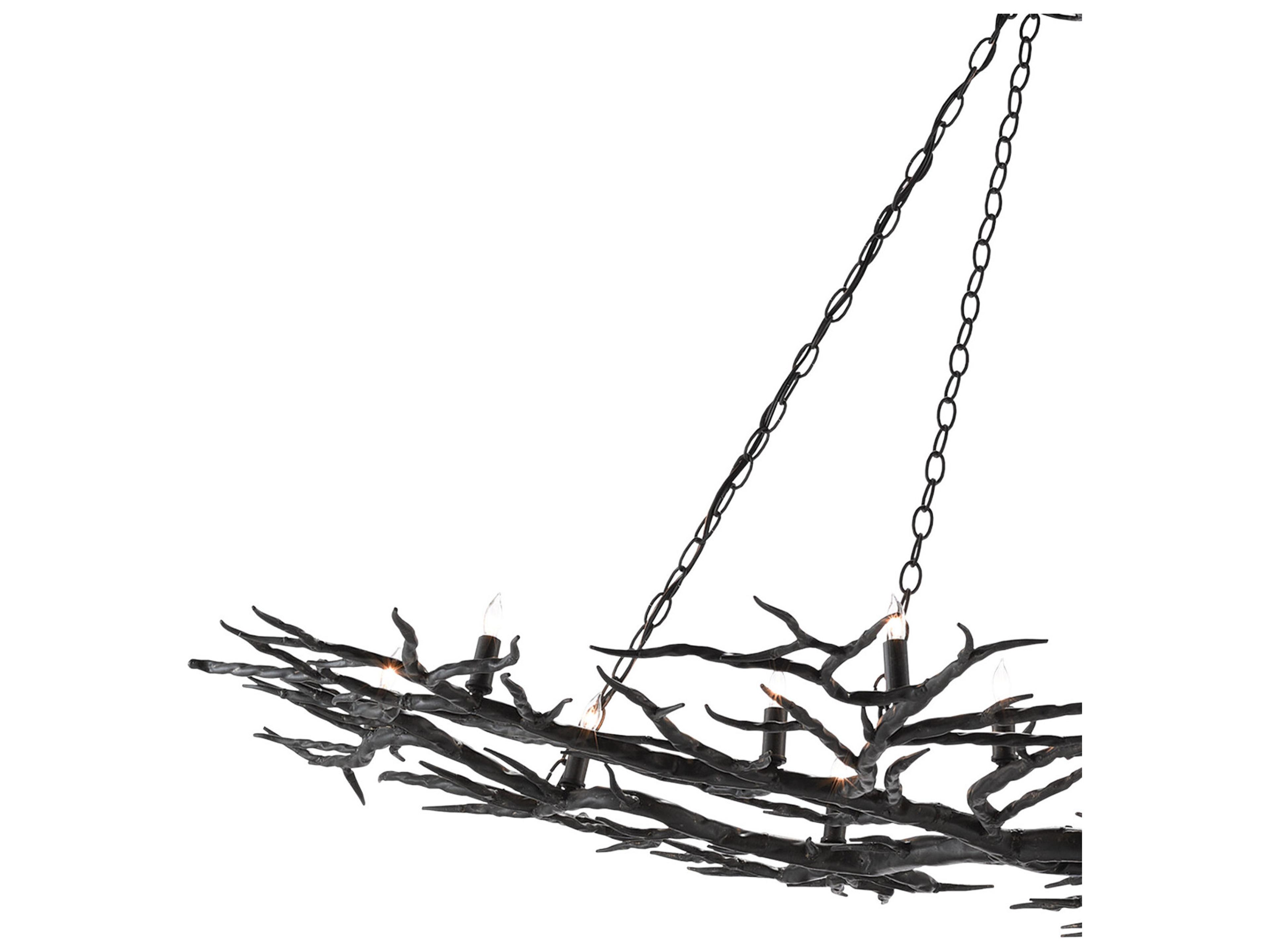 Currey & Company Rainforest 14-Light Rustic Bronze Island Pendant