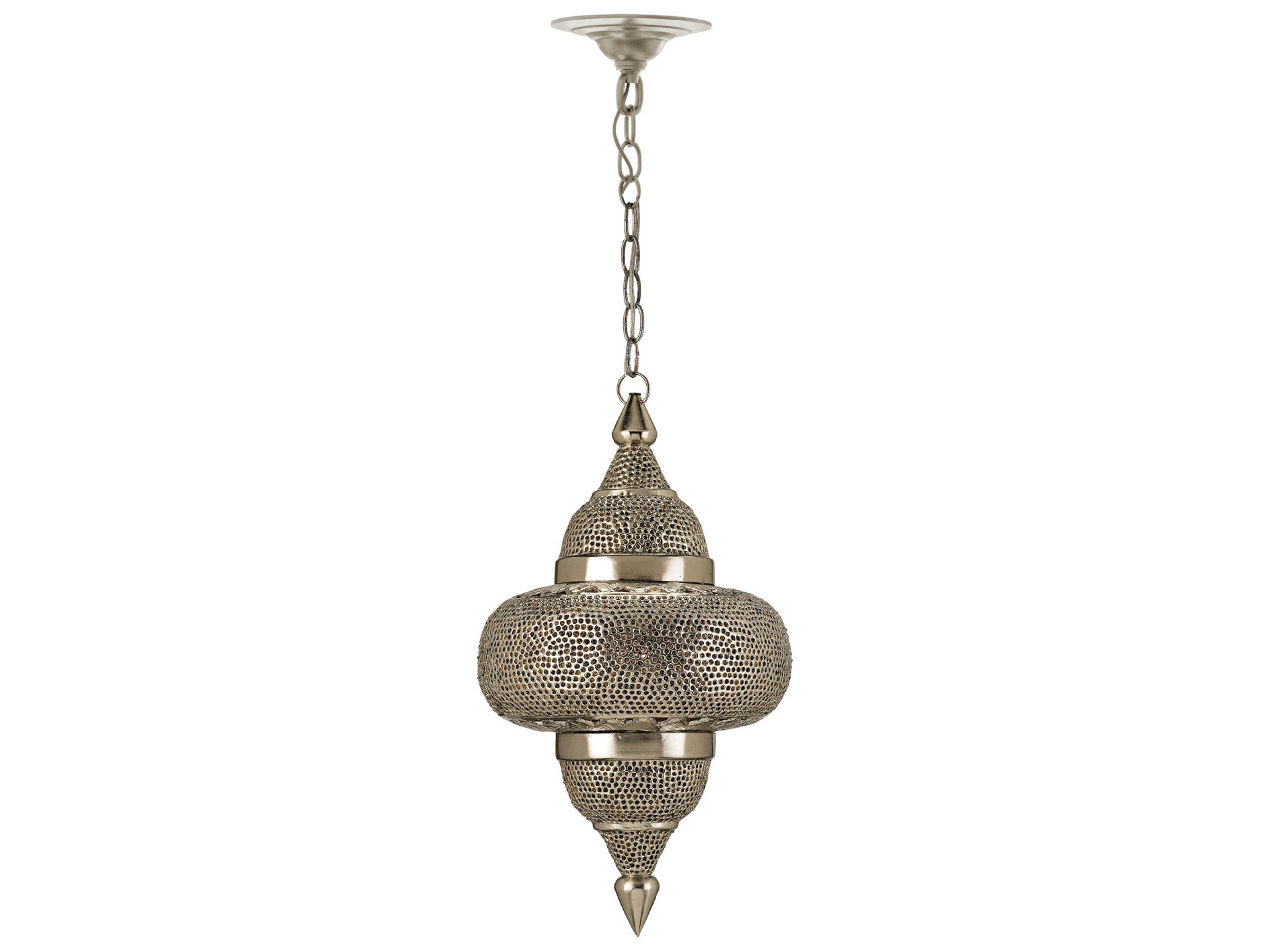 Currey & Company Tangiers 1-Light Nickel Copper lacquer amber Glass Globe Mini Pendant