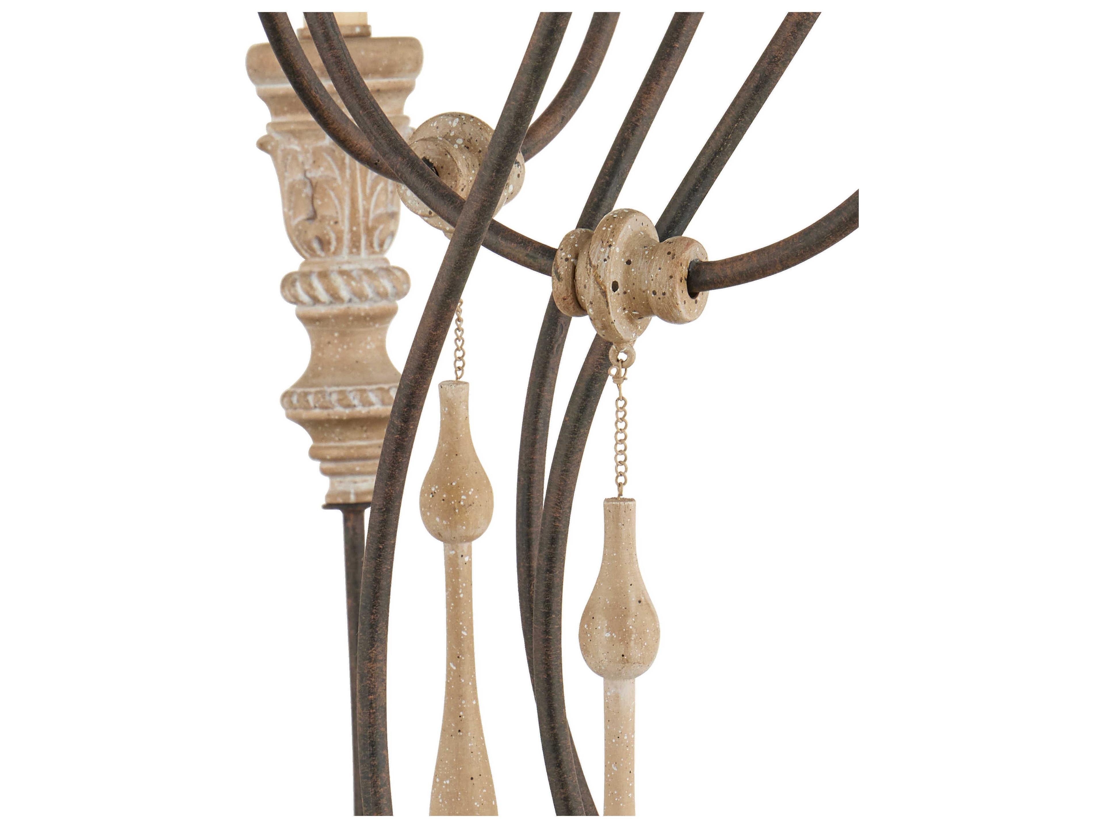 Currey & Company Hannah 12-Light Stockholm White Rust Candelabra Tiered Chandelier