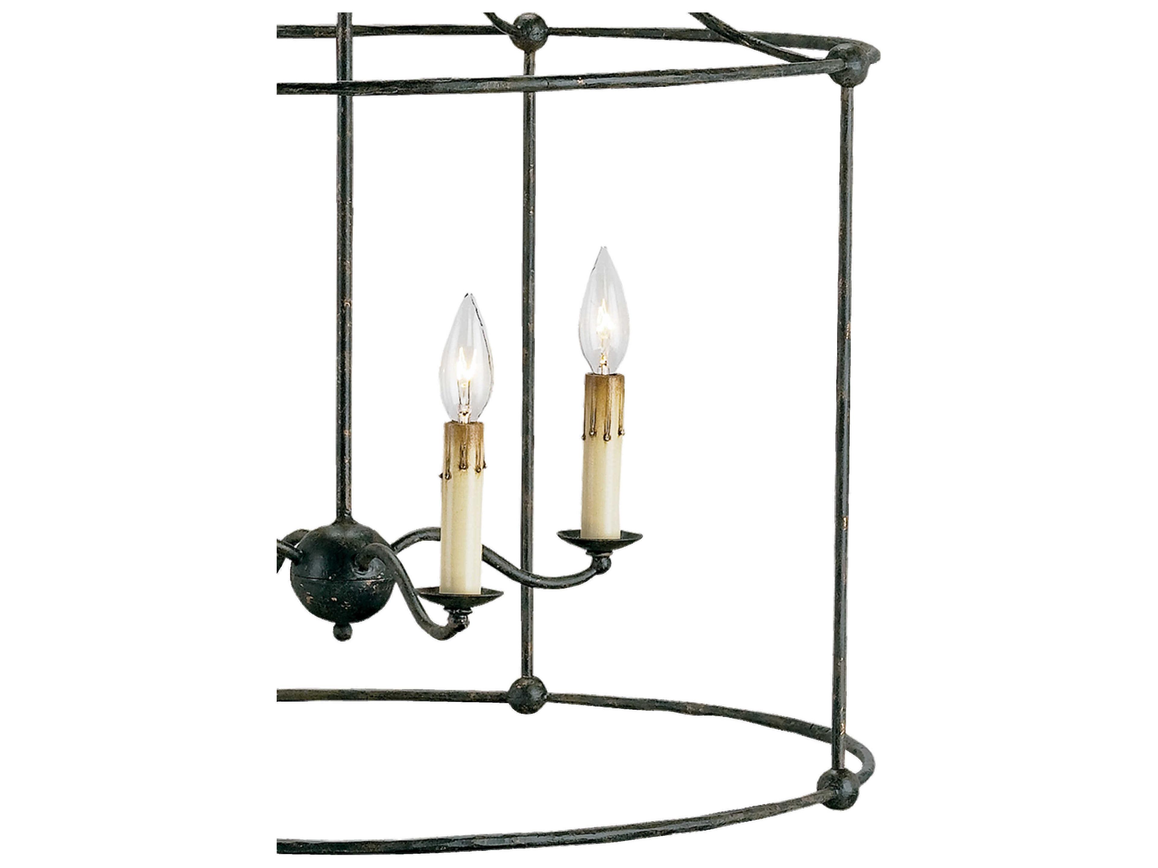 Currey & Company Fitzjames 4-Light Mayfair Black Candelabra Chandelier