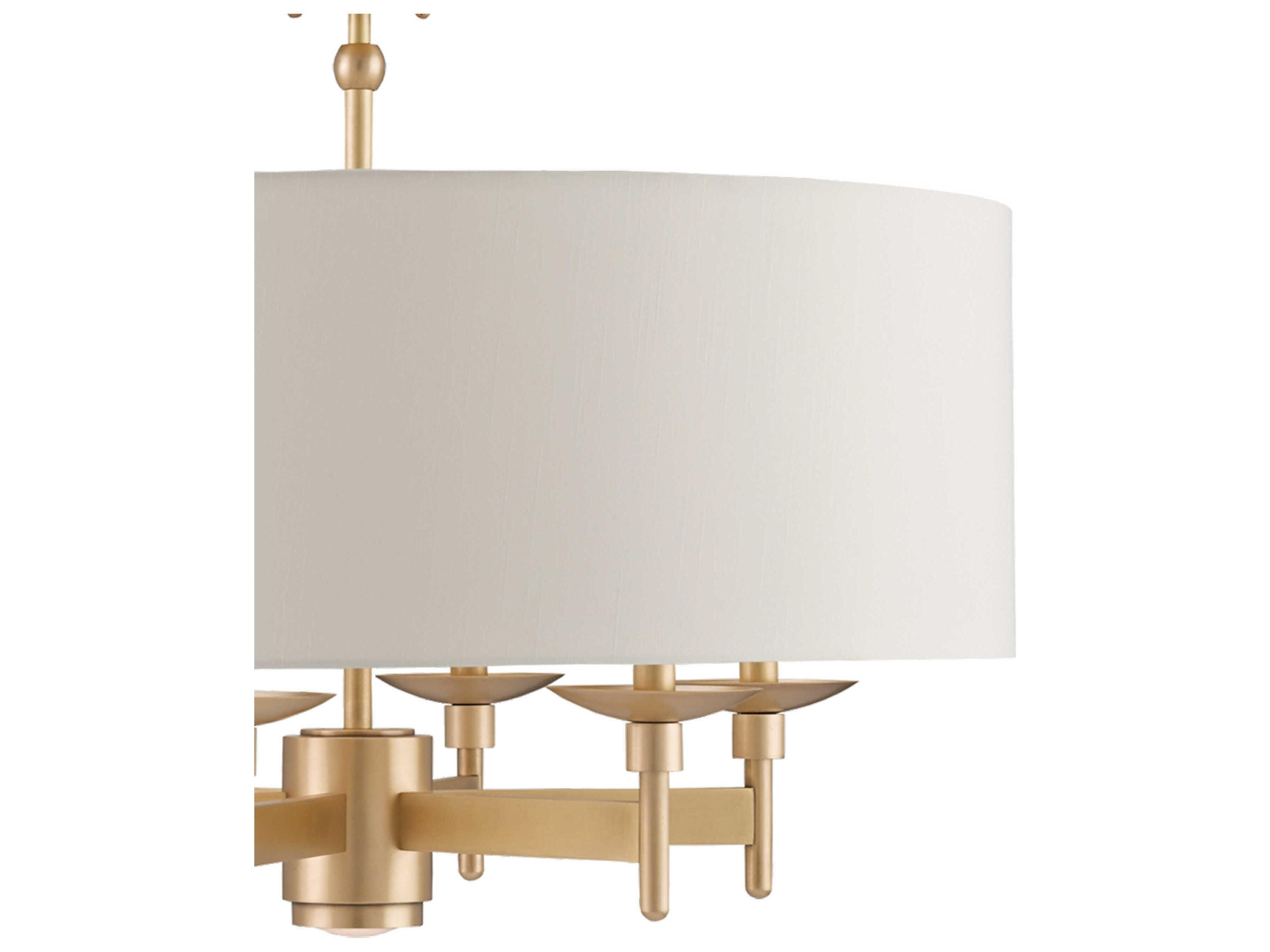 Currey & Company Bering 7-Light Antique Brass Candelabra Drum Chandelier