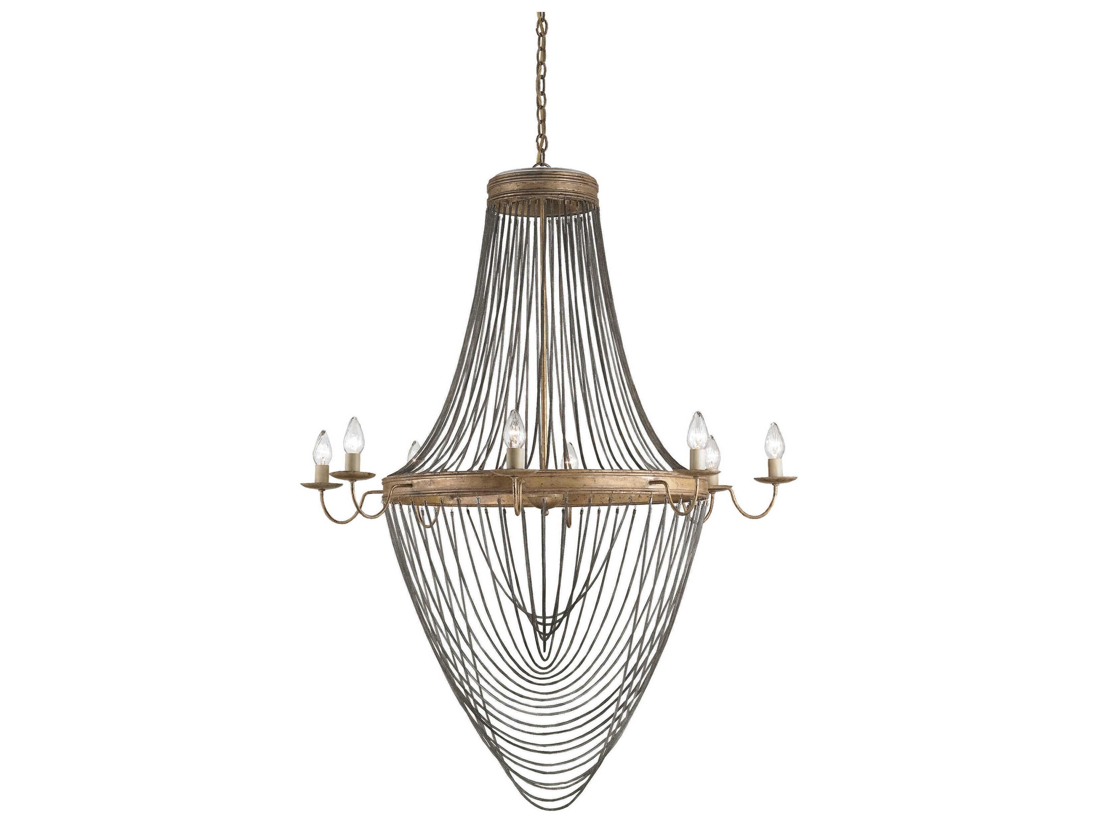Lucien Chandelier 8 Light French Gold Leaf