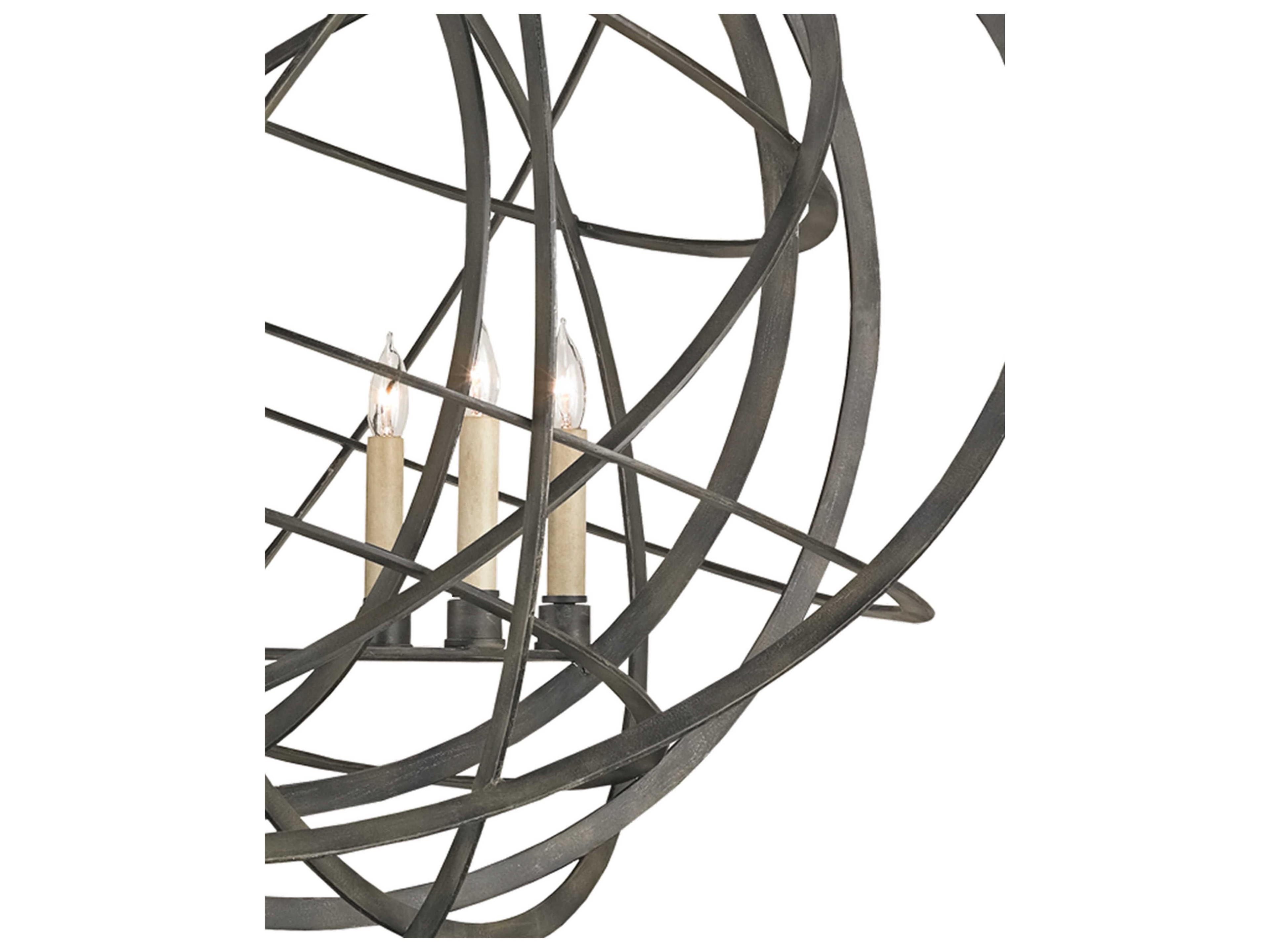 Currey & Company Genesis Black Iron Candelabra Chandelier