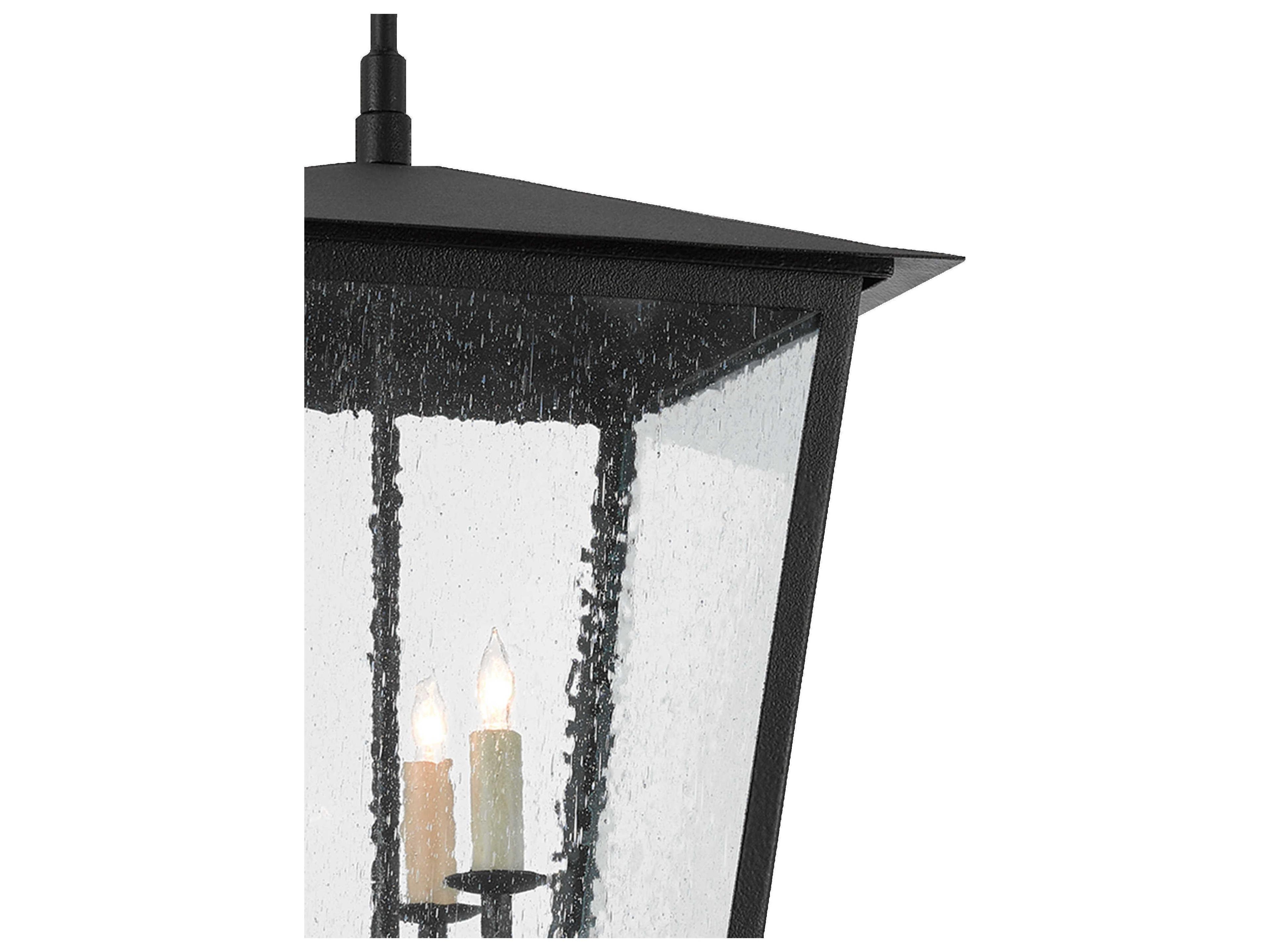Currey & Company Bening 3 - Light Glass Outdoor Hanging Light