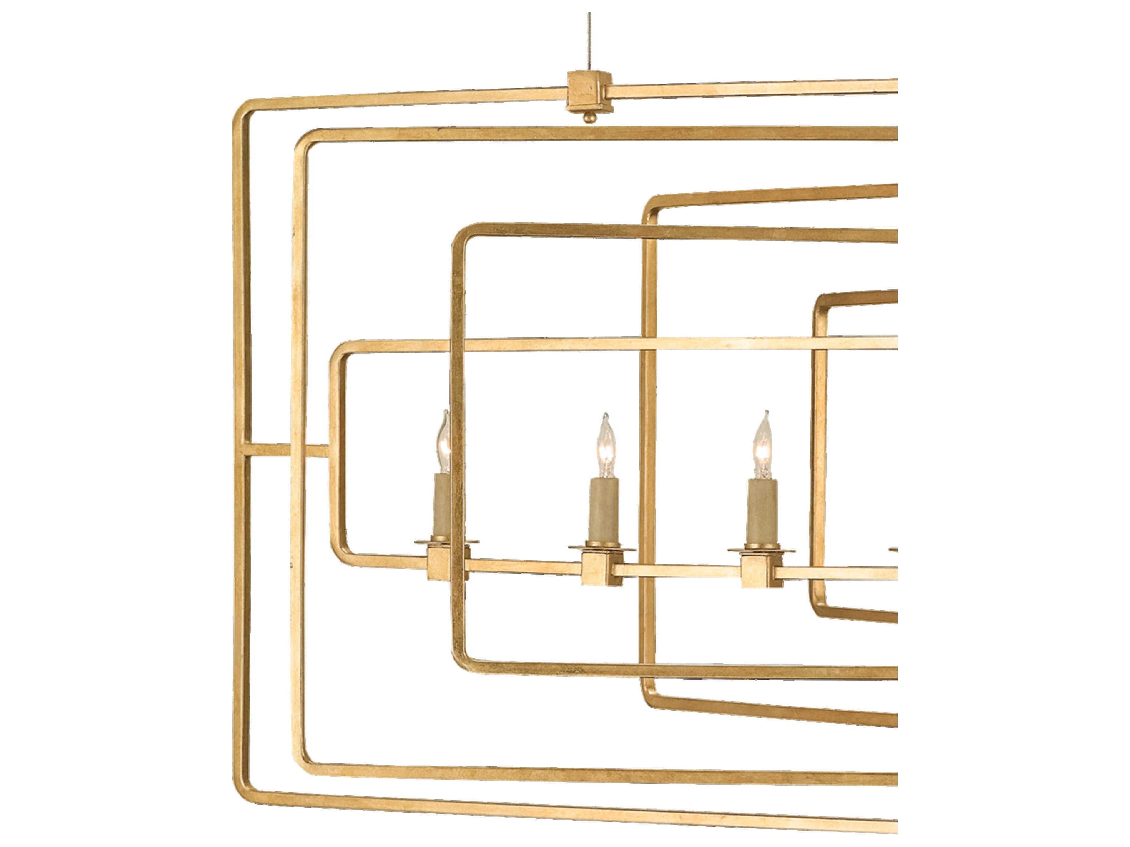 Currey & Company Metro Contemporary Gold Leaf Island Pendant