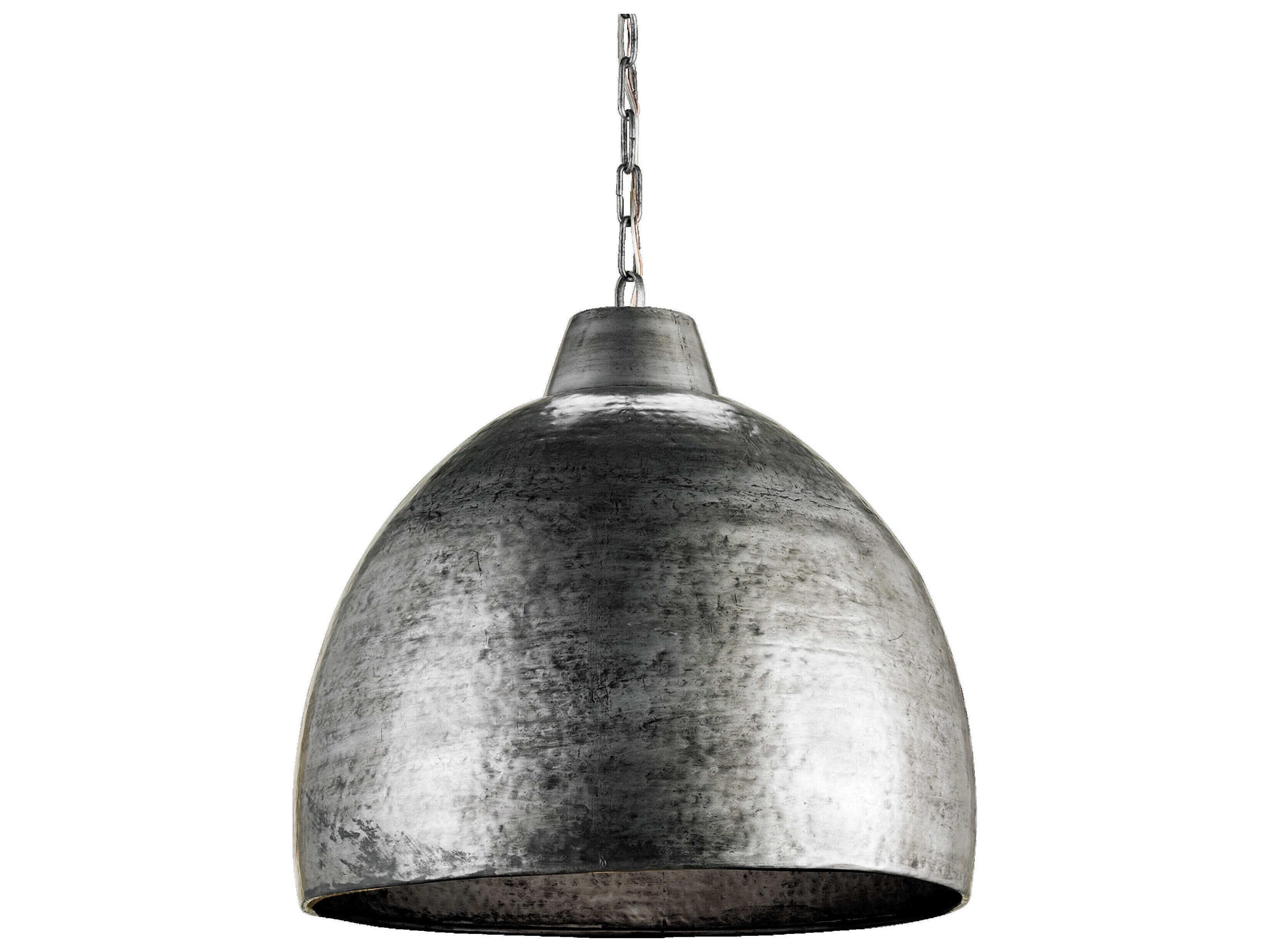 Currey & Company Earthshine 1-Light Blackened Steel Bell Pendant