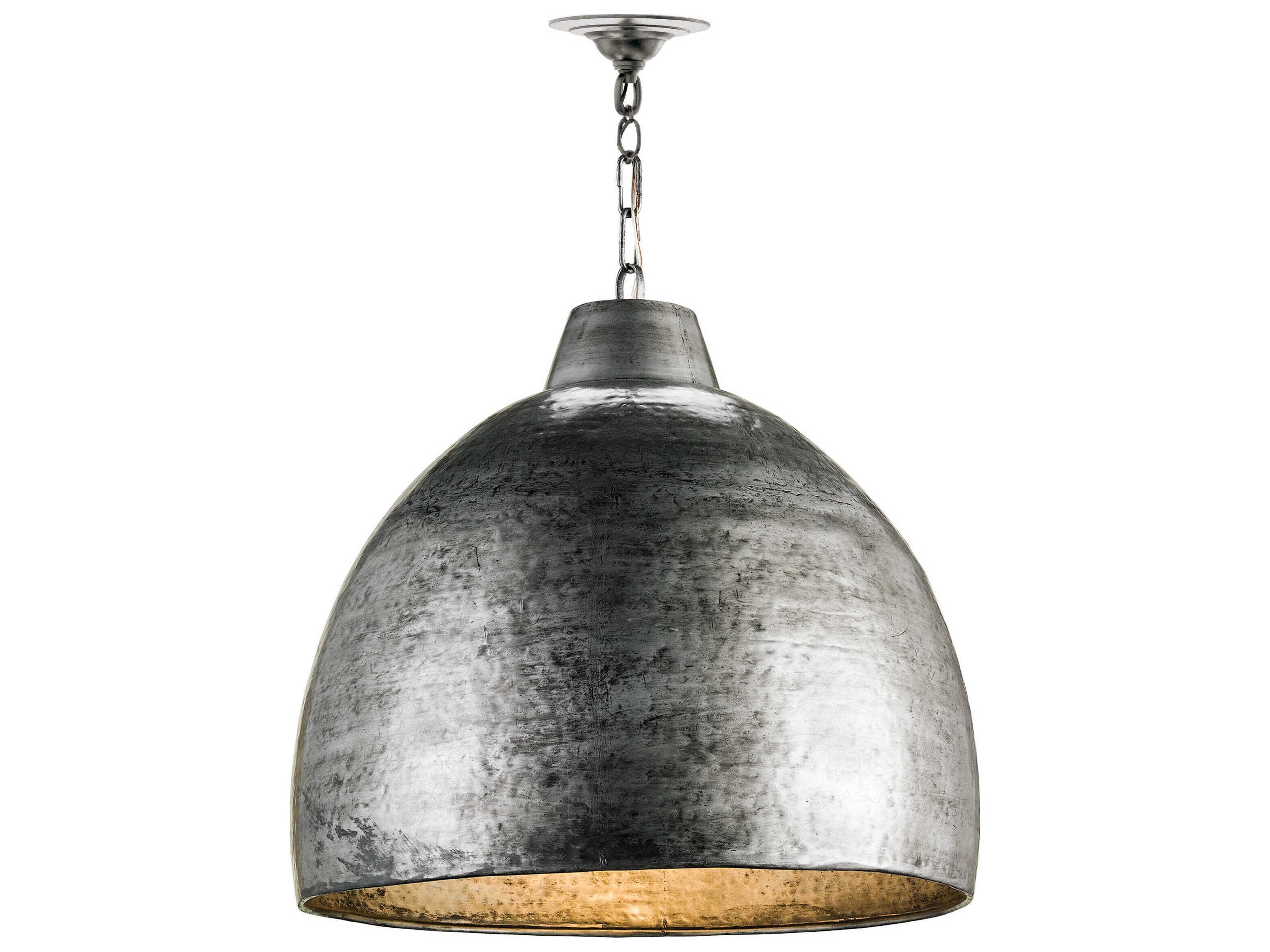 Currey & Company Earthshine 1-Light Blackened Steel Bell Pendant