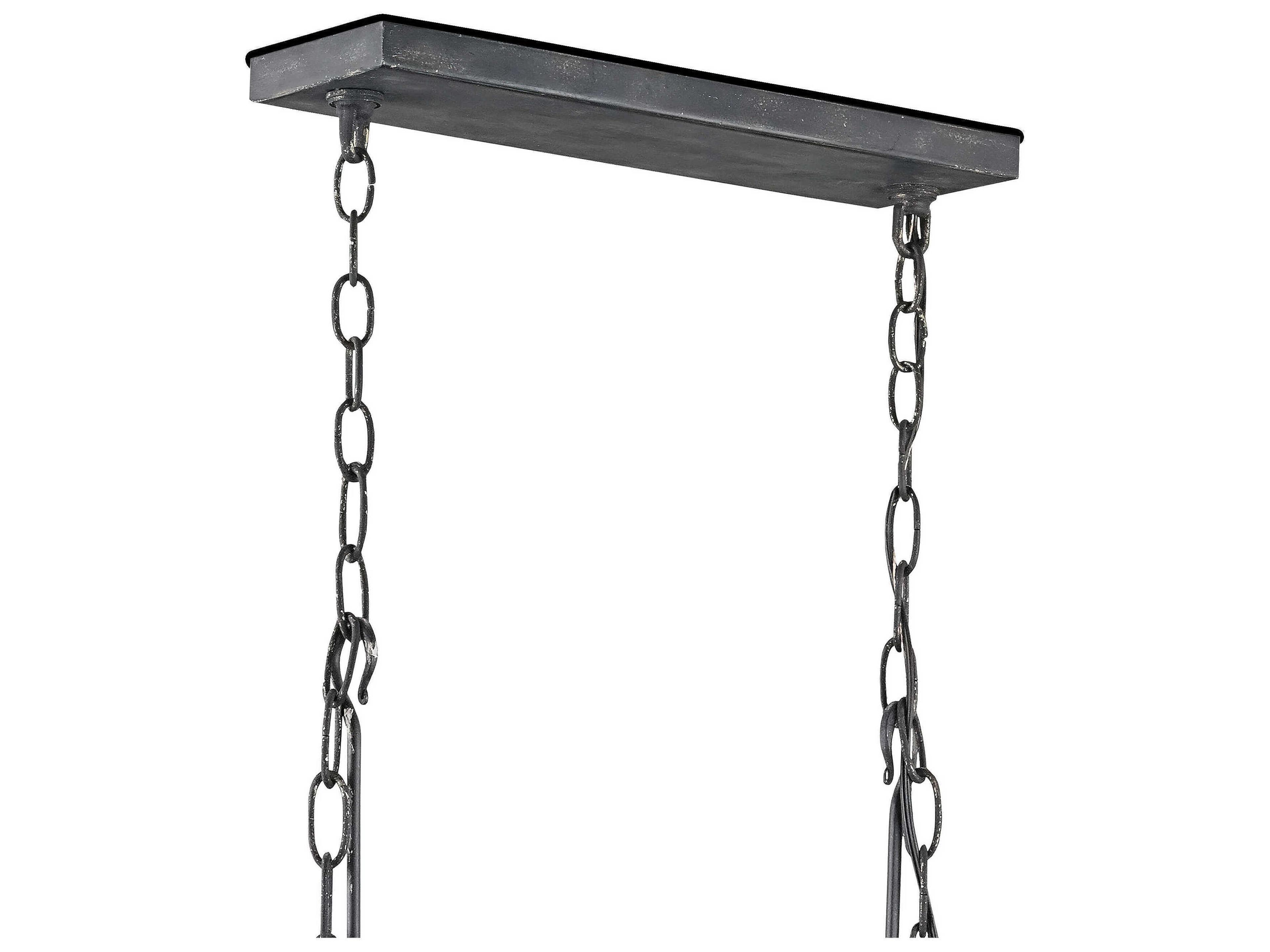 Currey & Company Culpepper 6-Light French Black contemporary Gold Leaf Island Pendant