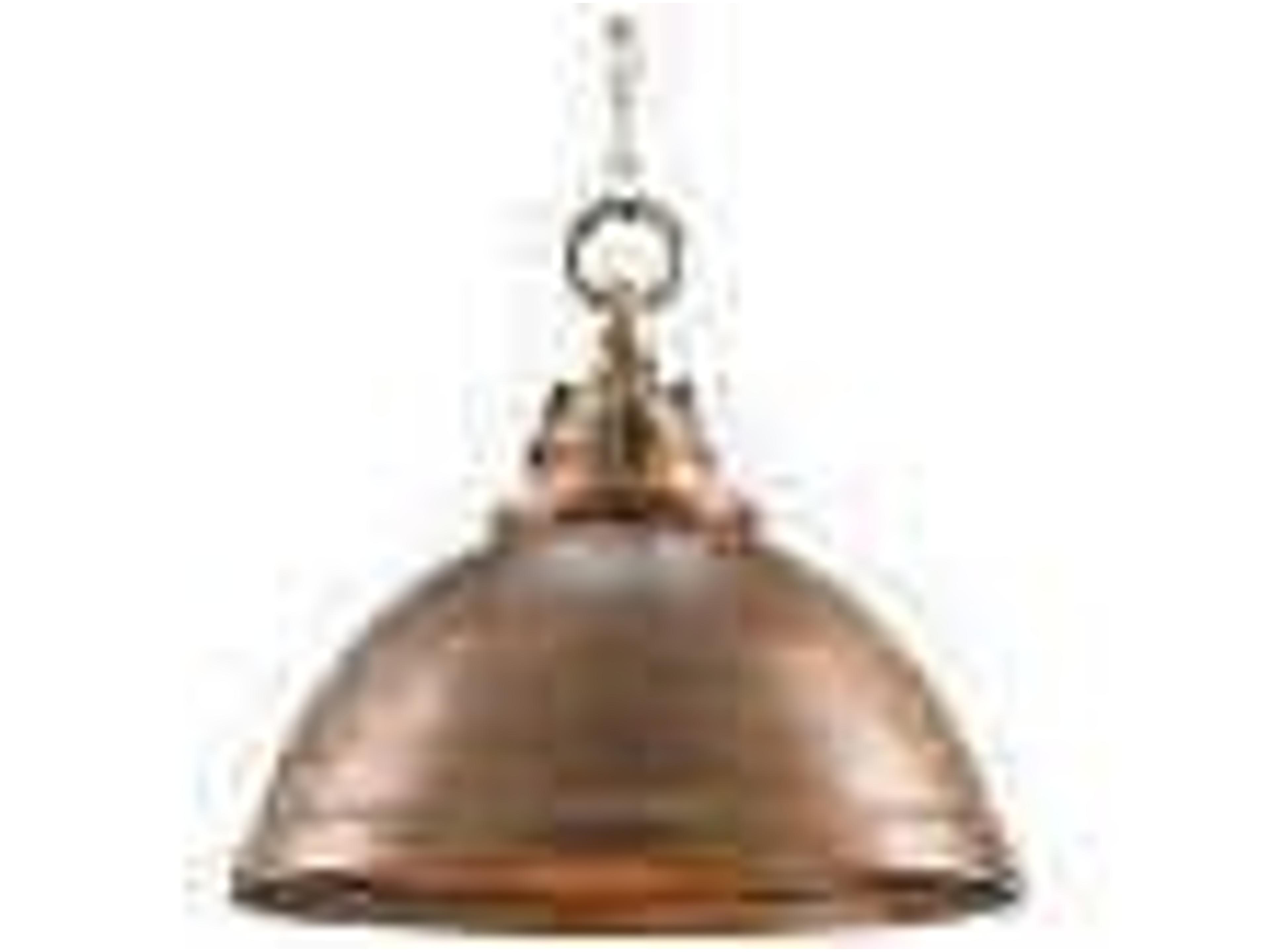 Currey & Company Admiral 1-Light Copper Antique Brass Dome Pendant