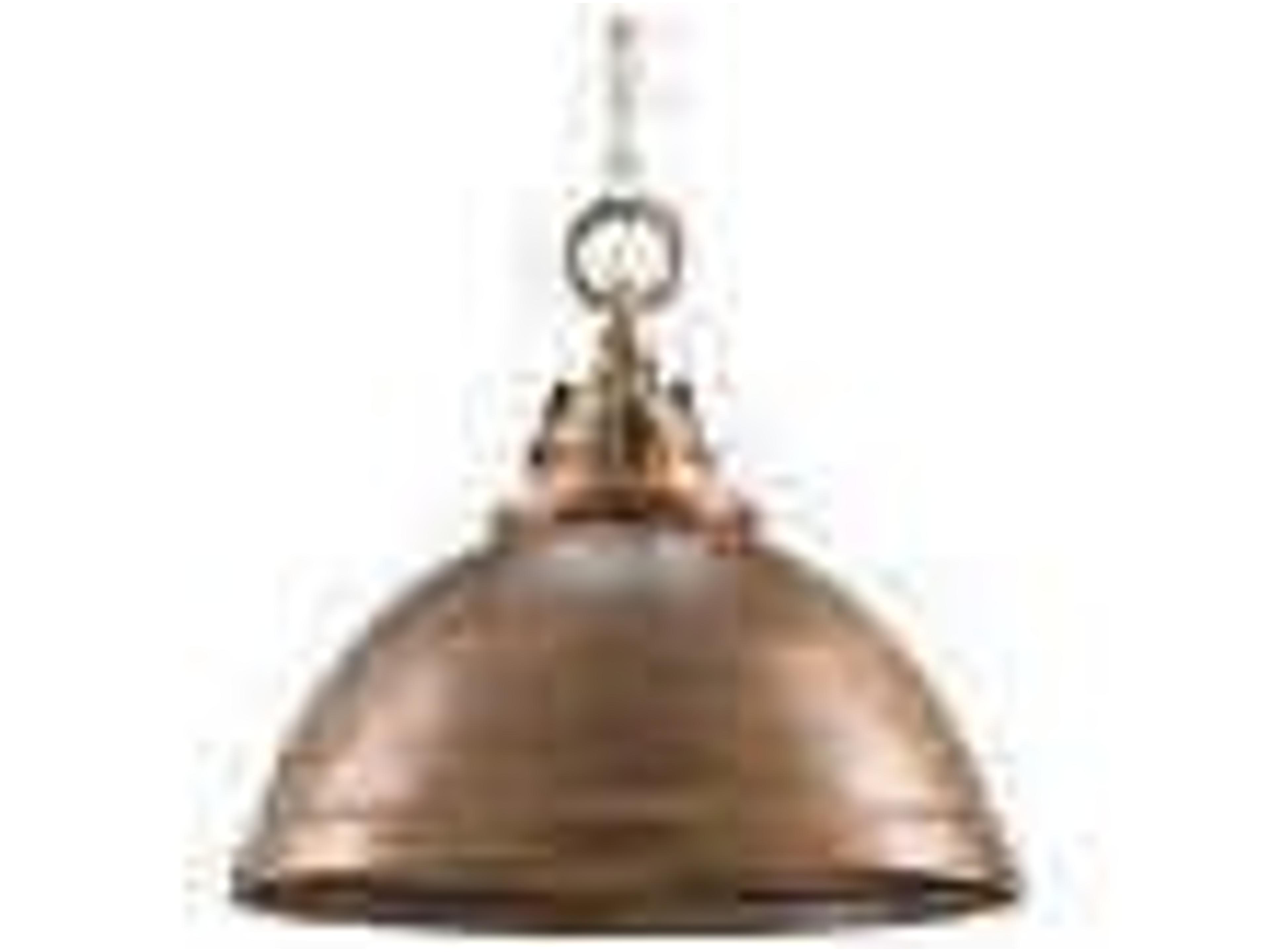 Currey & Company Admiral 1-Light Copper Antique Brass Dome Pendant