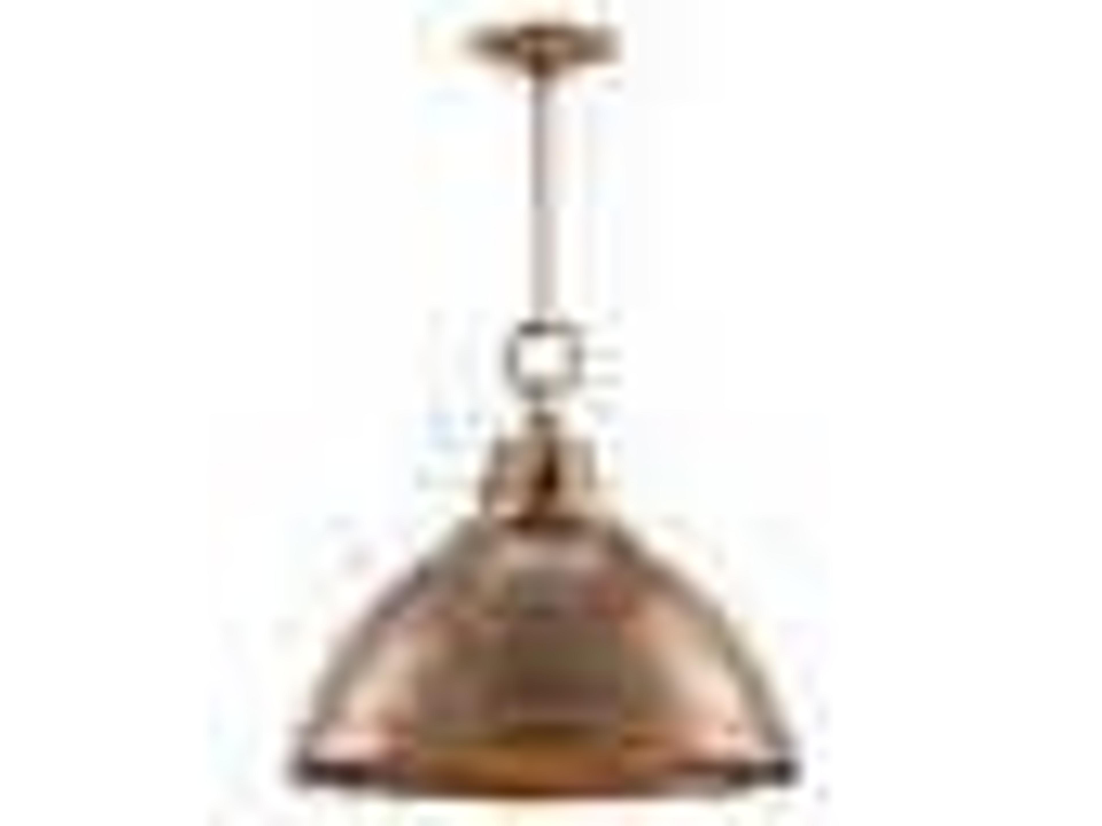Currey & Company Admiral 1-Light Copper Antique Brass Dome Pendant