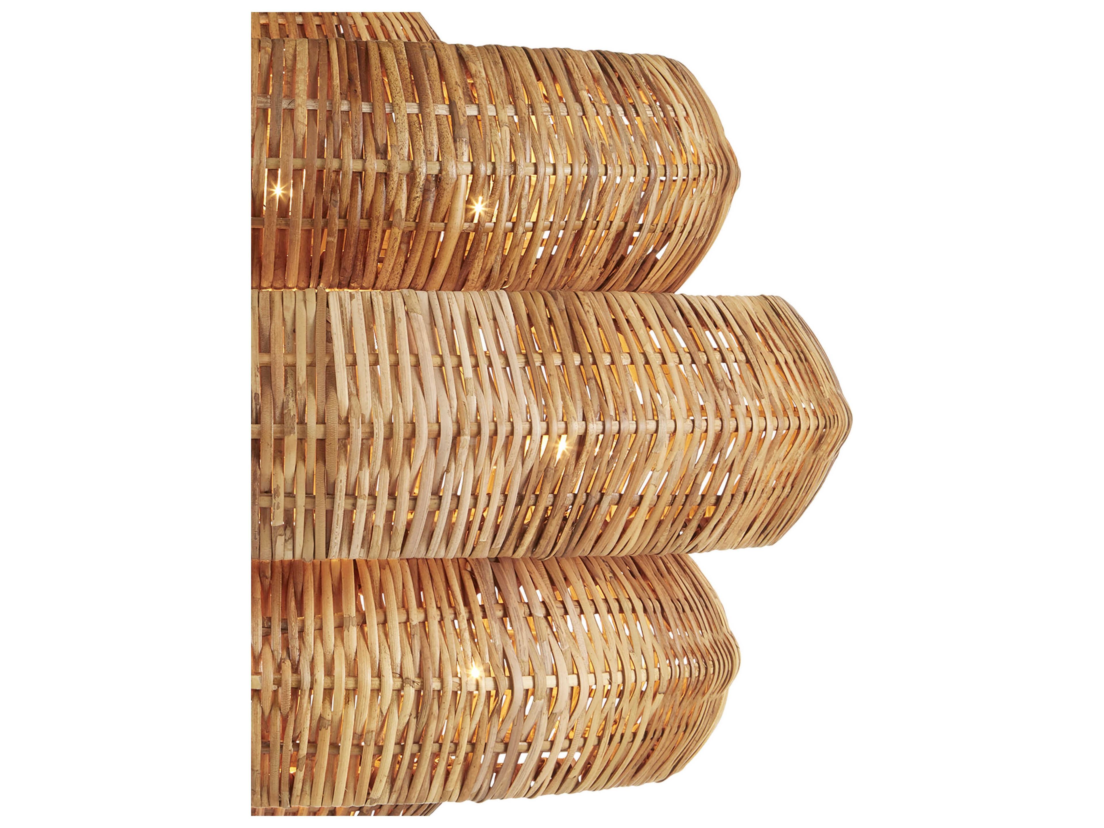 Currey & Company Antibes 9-Light Khaki Natural Brown Drum Tiered Pendant