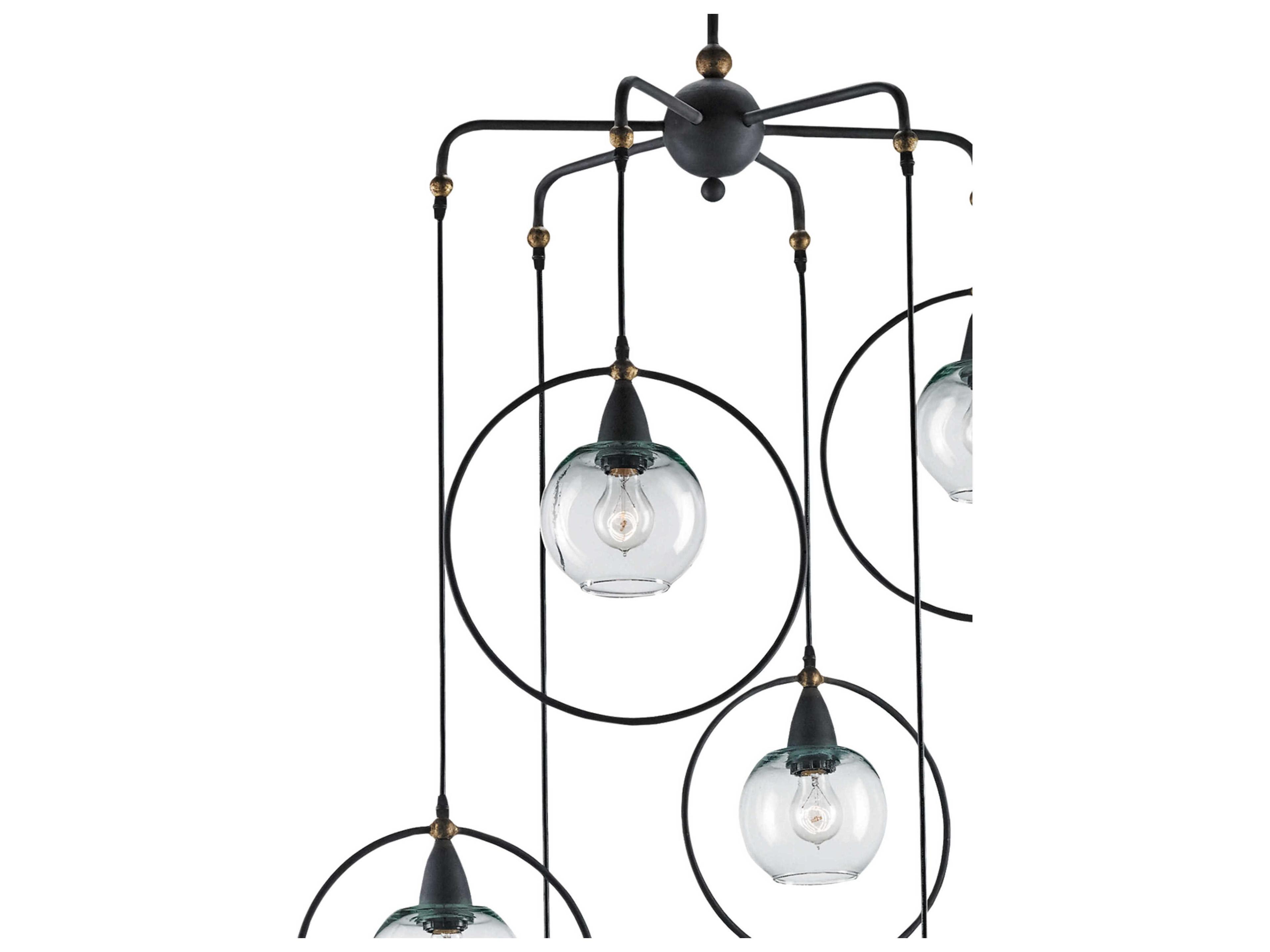 Currey & Company Moorsgate 6-Light Blacksmith old Brass Globe Linear Pendant