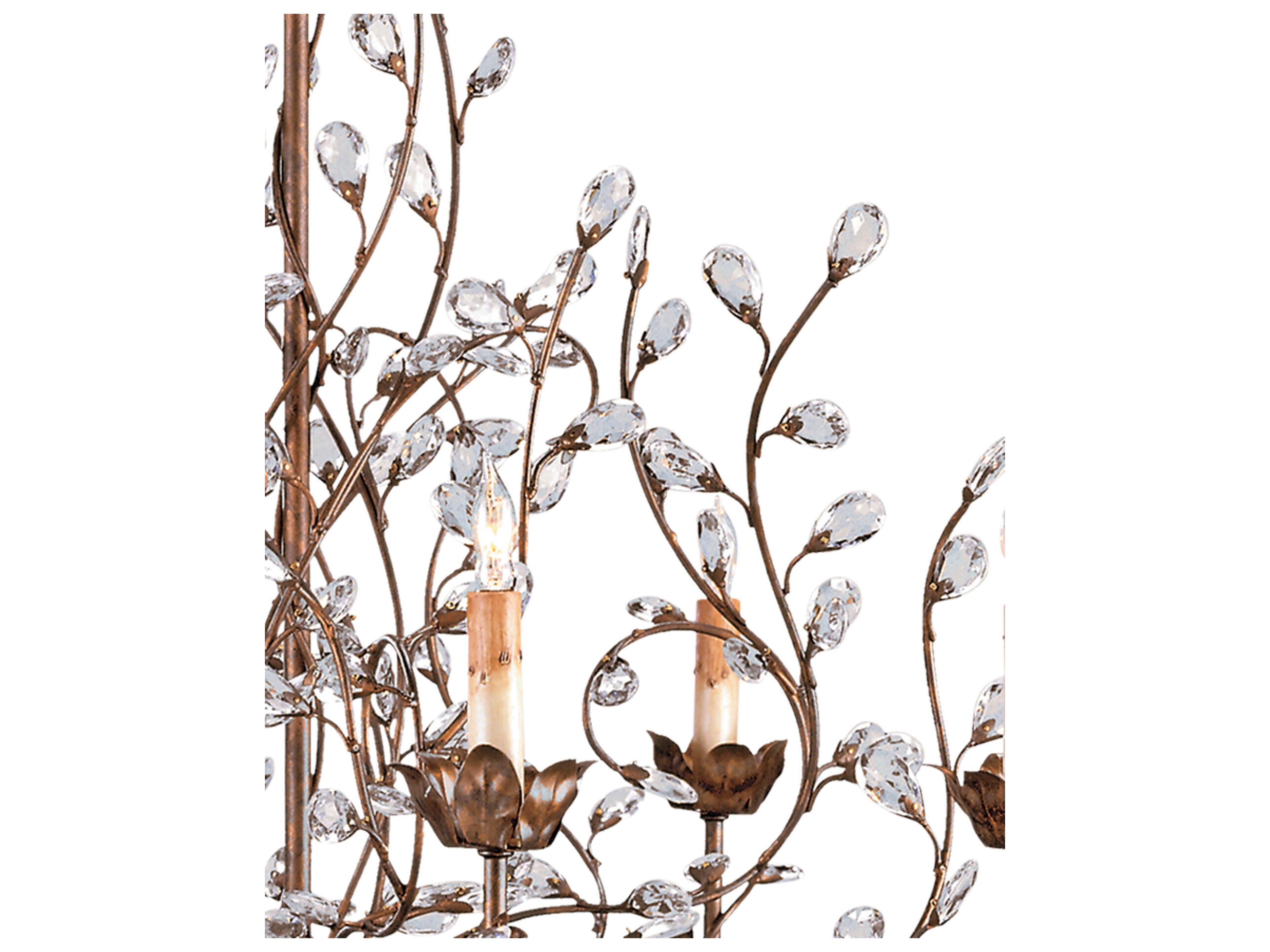 Currey & Company Crystal Bud 8-Light Cupertino Brown Candelabra Chandelier