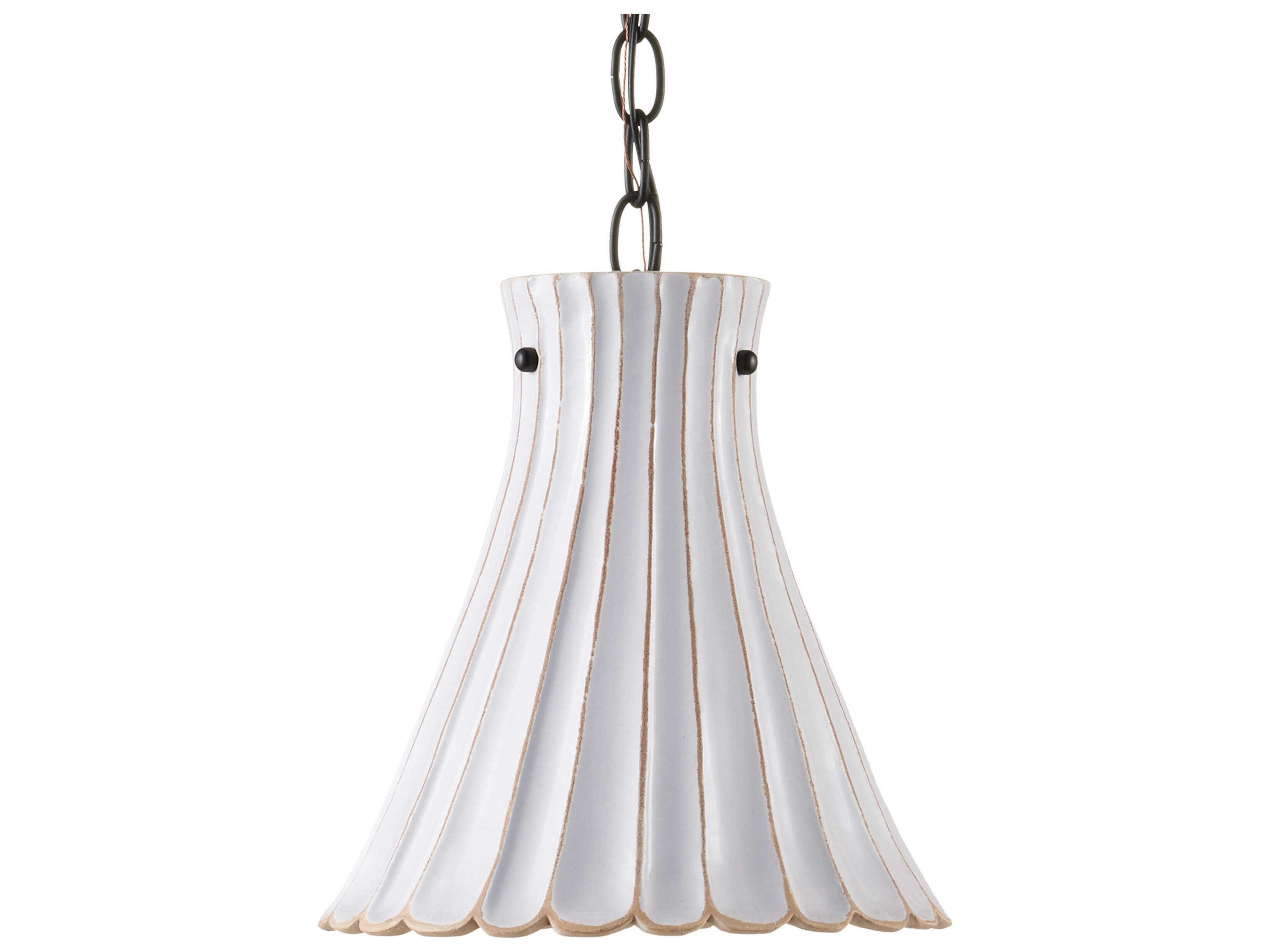 Currey & Company Jazz 1-Light Satin Black white Crackle Empire Mini Pendant