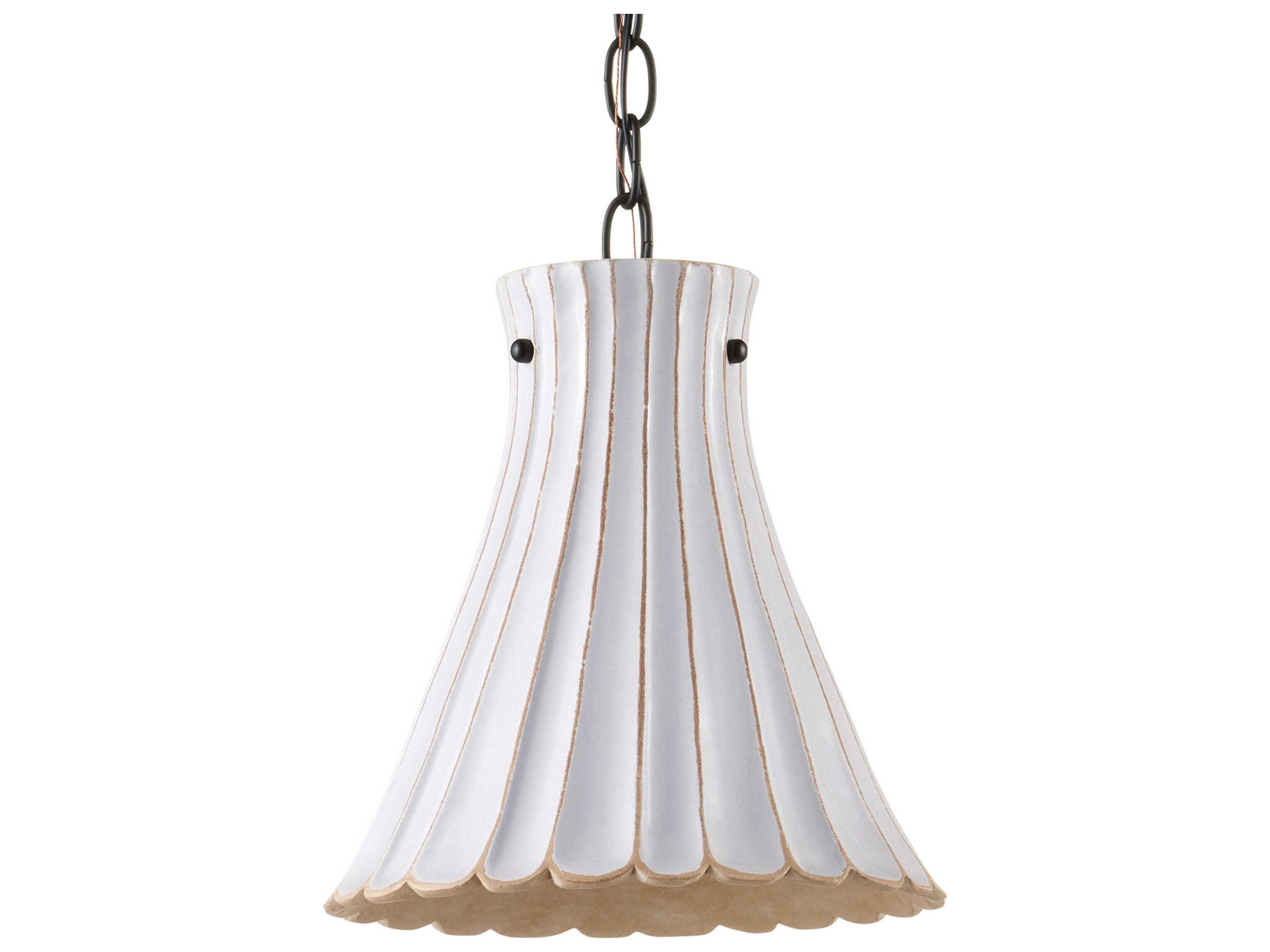 Currey & Company Jazz 1-Light Satin Black white Crackle Empire Mini Pendant