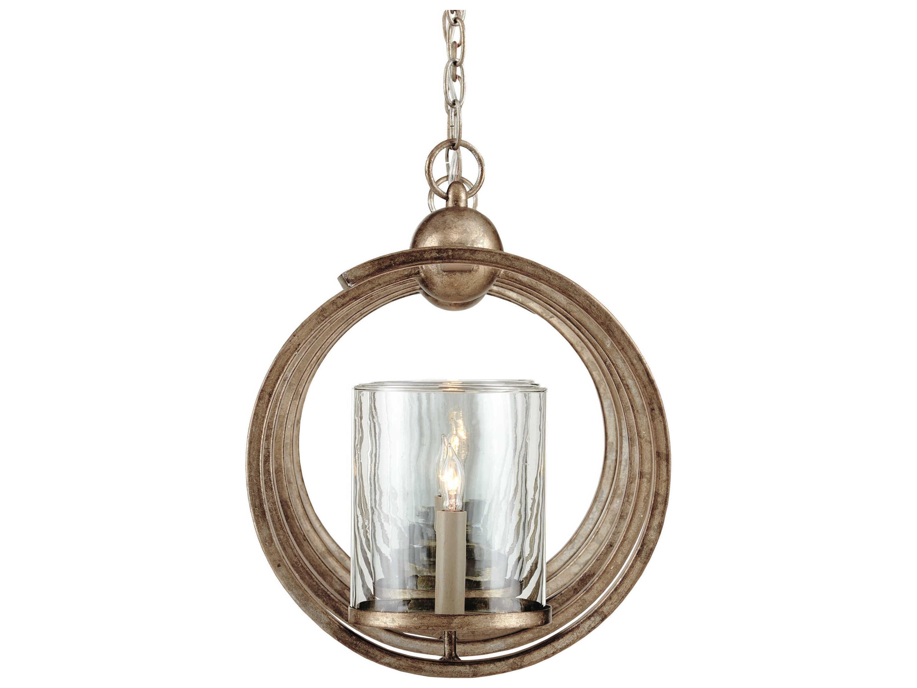 Currey & Company Modern Industrial 5-Light Pyrite Bronze Glass Island Pendant