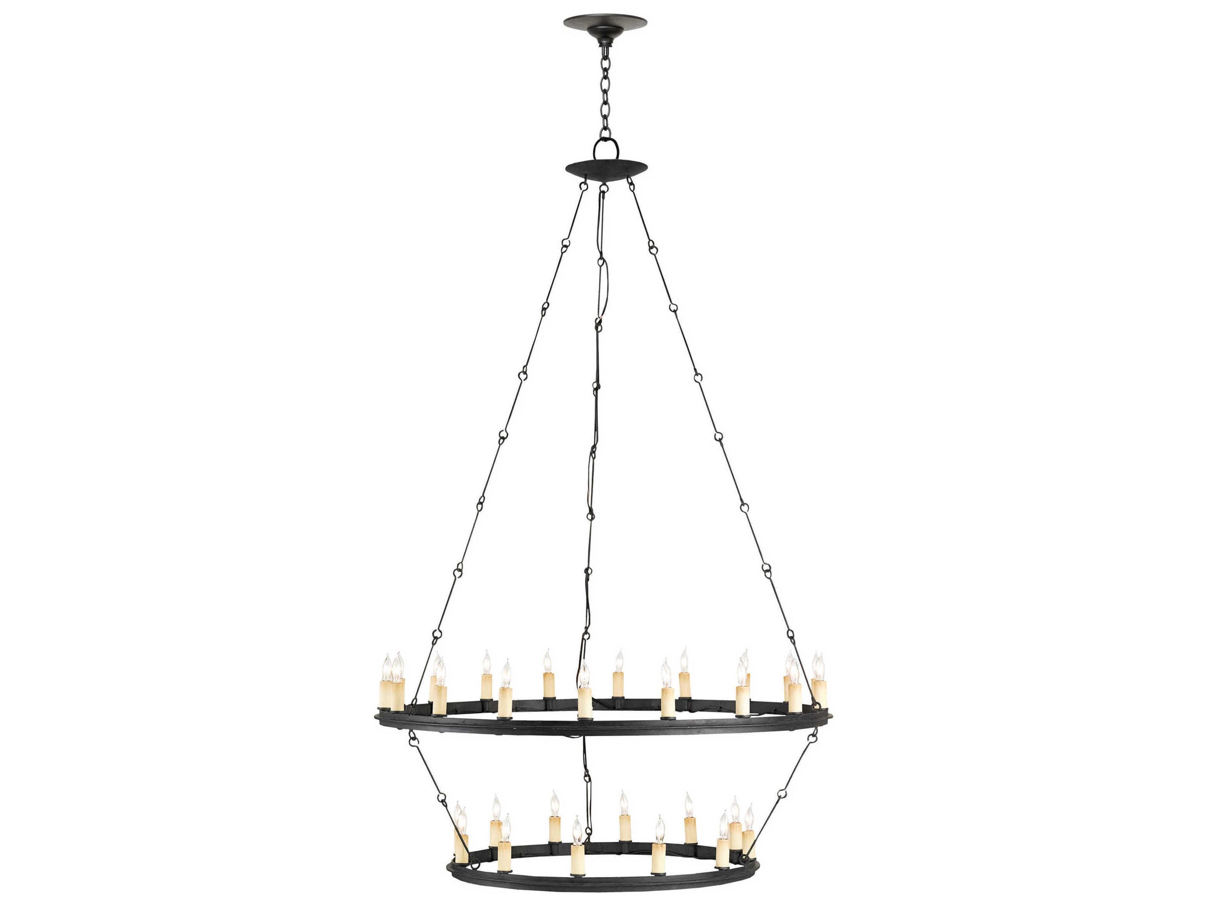 Currey & Company Toulouse 30-Light Black Smith Candelabra Chandelier